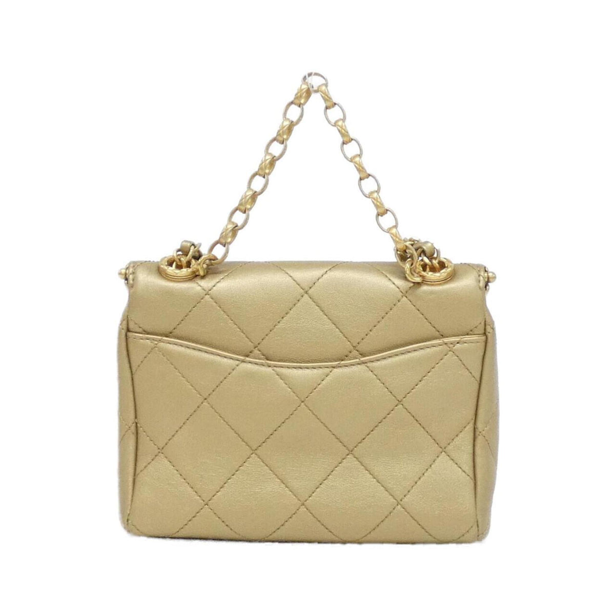 Chanel Silver Leather Handbag (Pre-Owned)