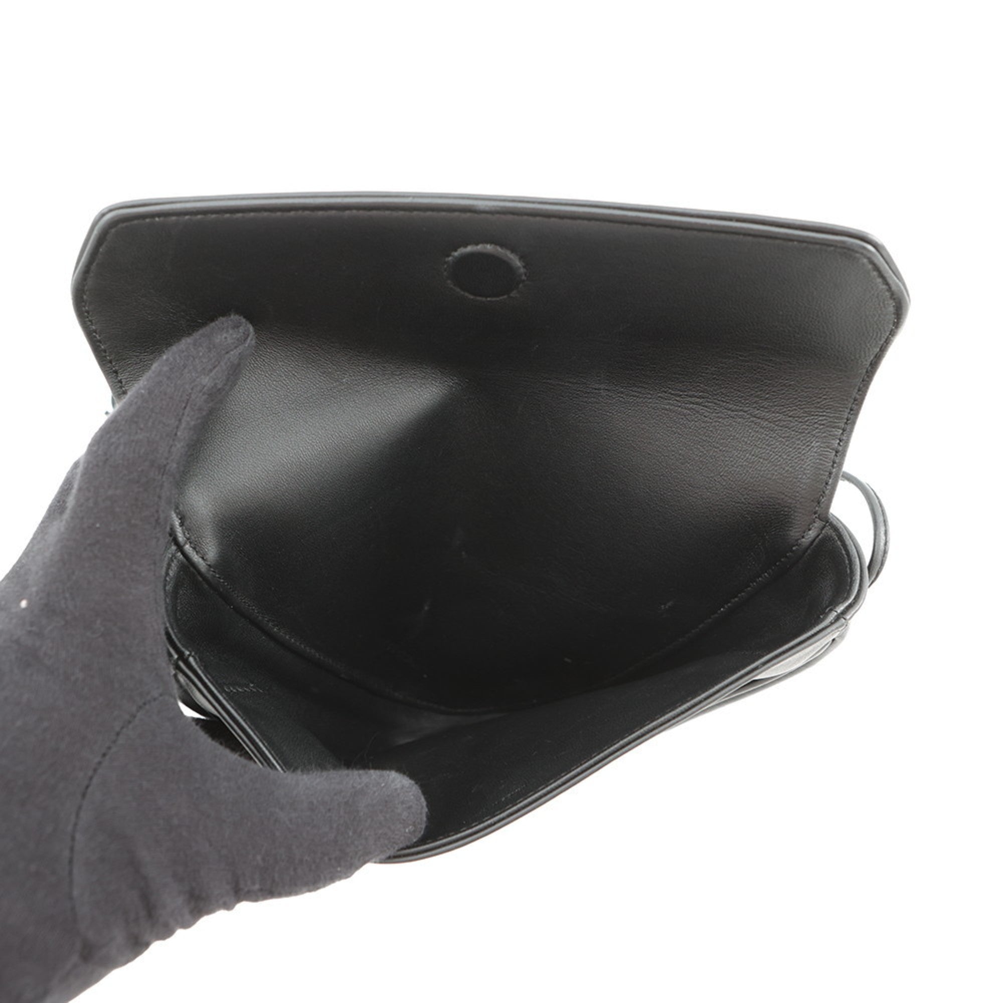 Celine Black Leather Handbag Pochette Shoulder Bag (Pre-Owned)