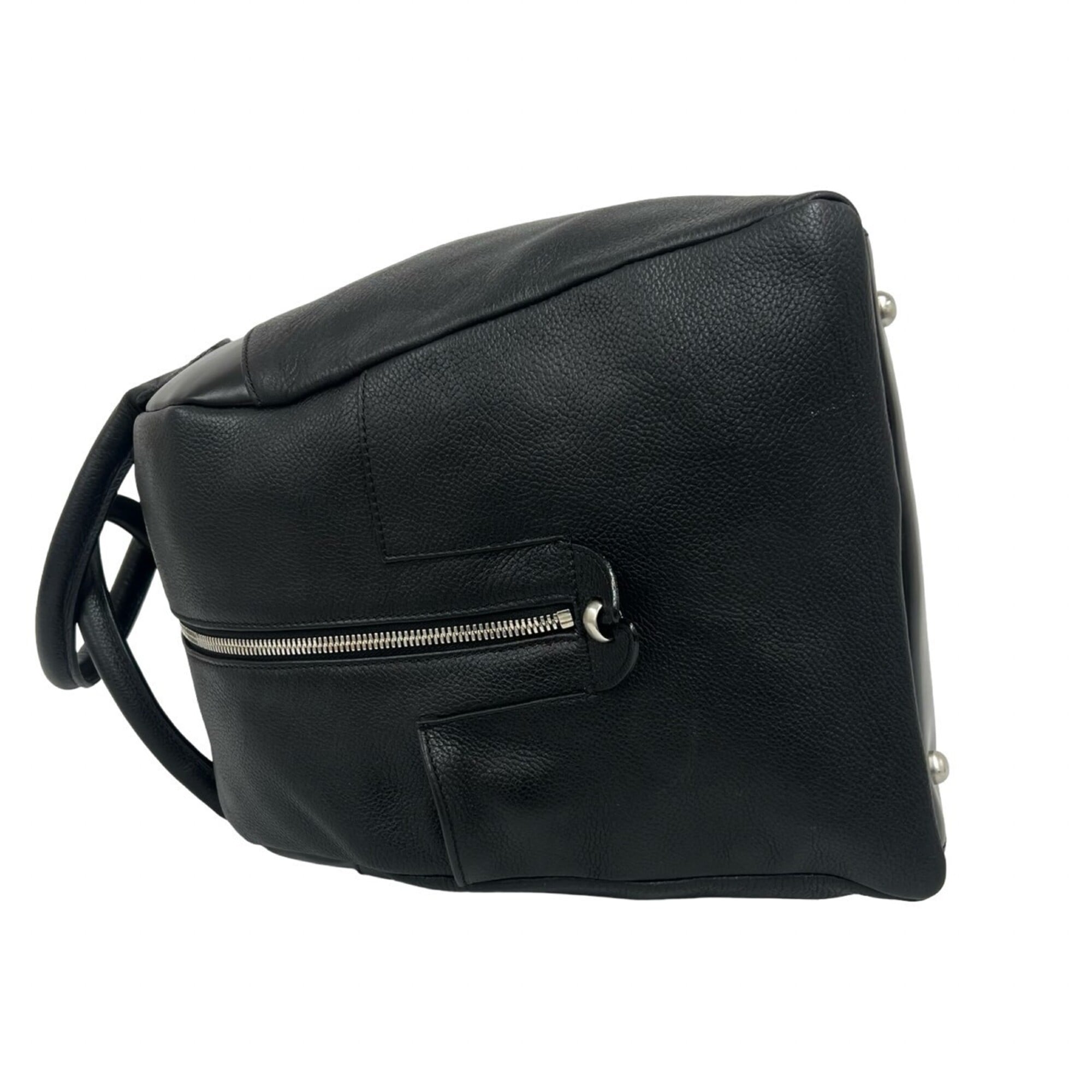 Loewe Black Leather Boston Bag Handbag Shoulder Bag (Pre-Owned)