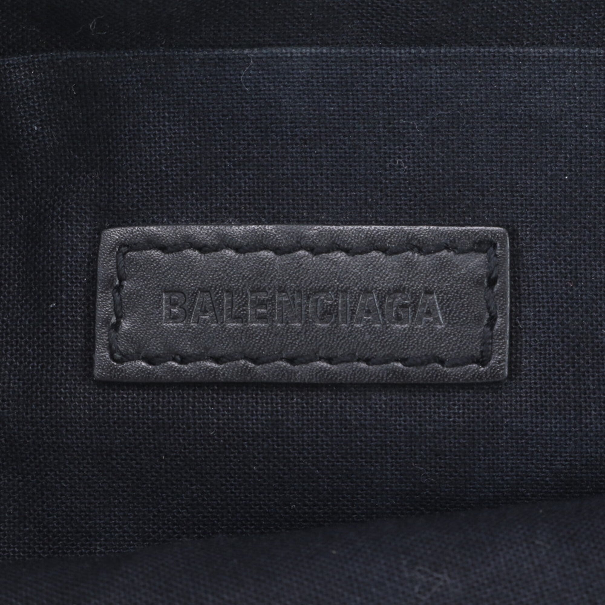 Balenciaga Black Leather Canvas Handbag (Pre-Owned)