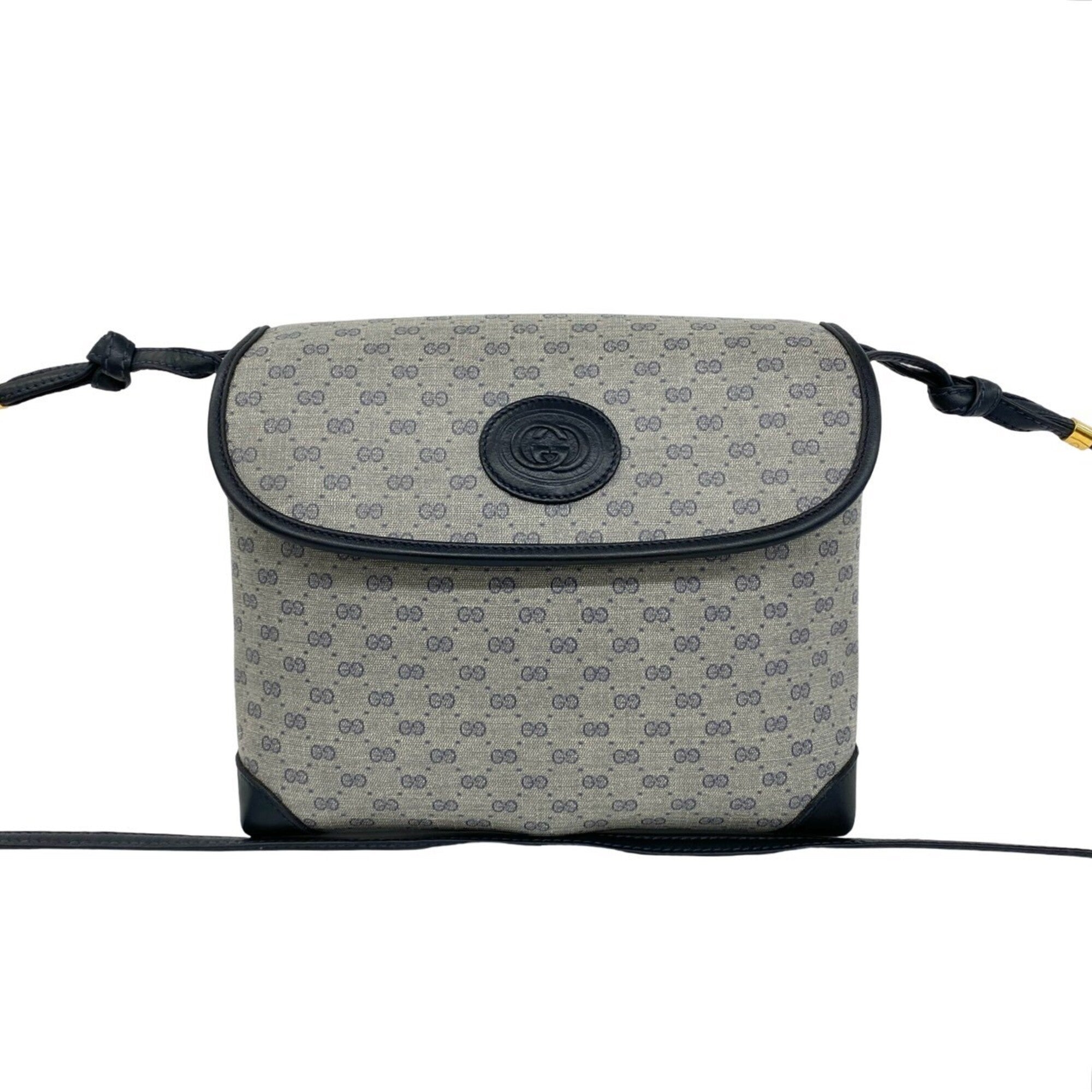 Gucci Navy Leather Pvc Pochette Shoulder Bag (Pre-Owned)