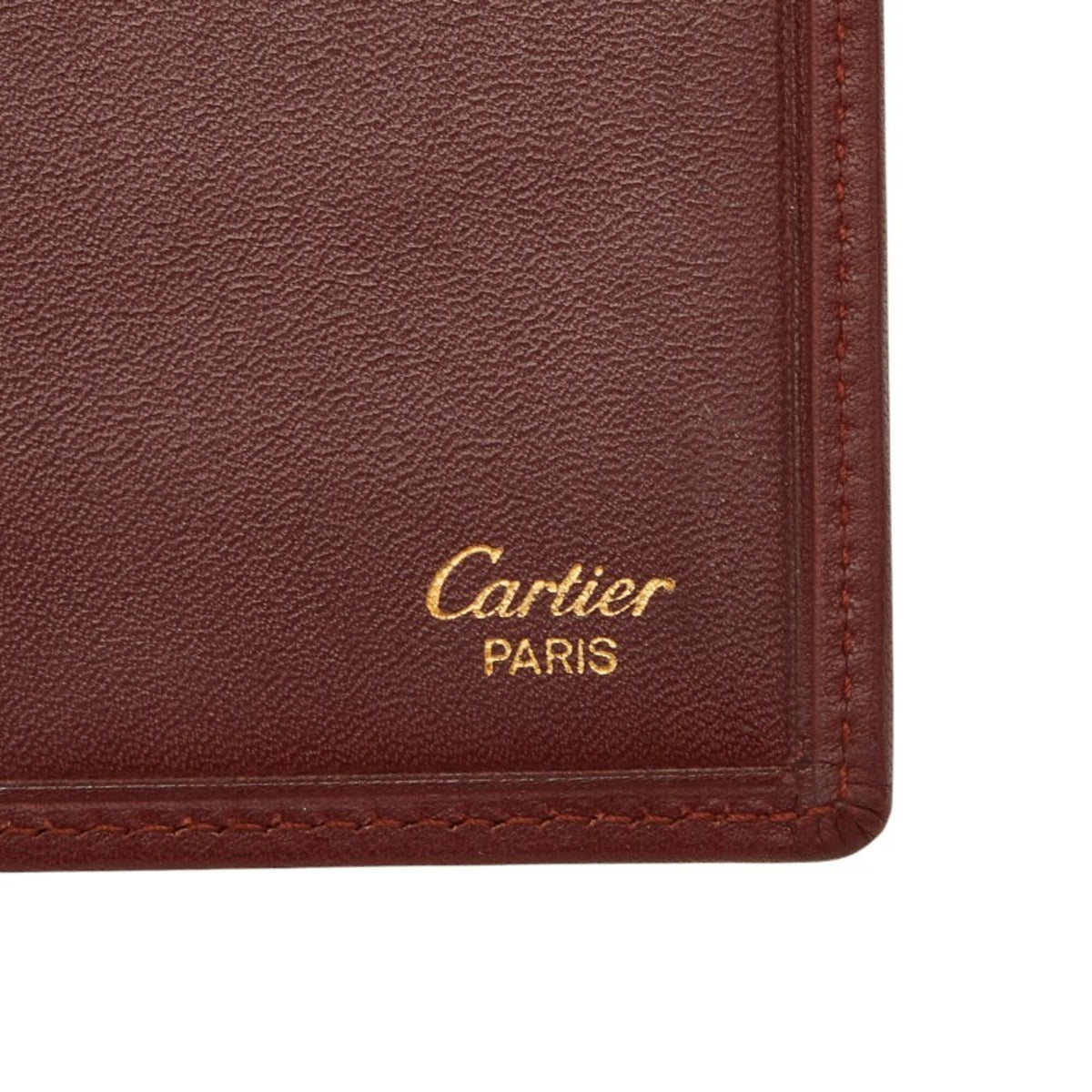 Cartier Bordeaux Leather Long Wallet (Bi-Fold) (Pre-Owned)