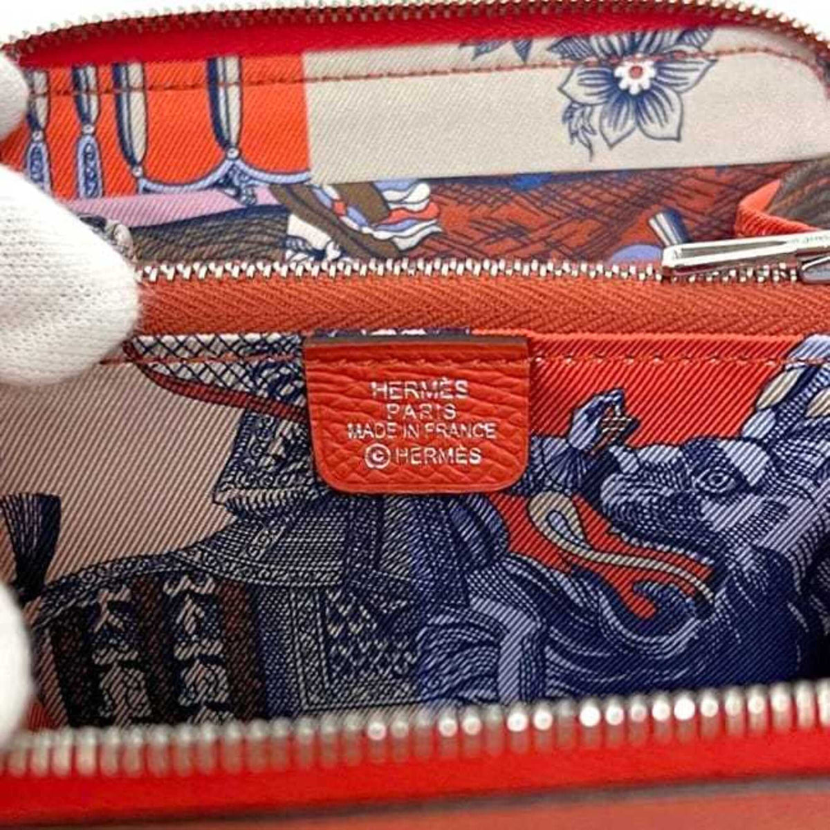 Hermes Red Color Leather Coin Purse/Coin Case (Pre-Owned)
