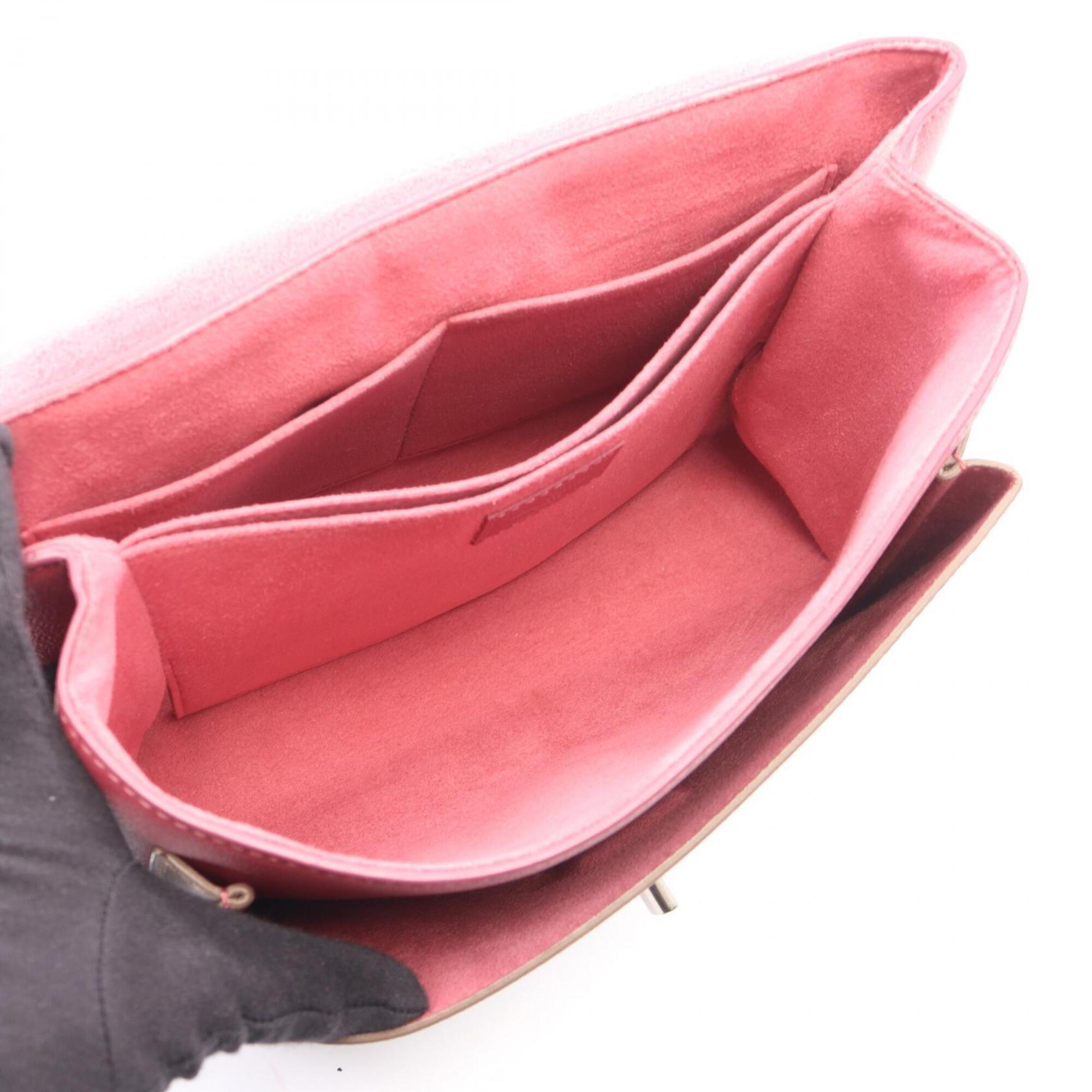 Louis Vuitton Gray Pink Leather Handbag (Pre-Owned)