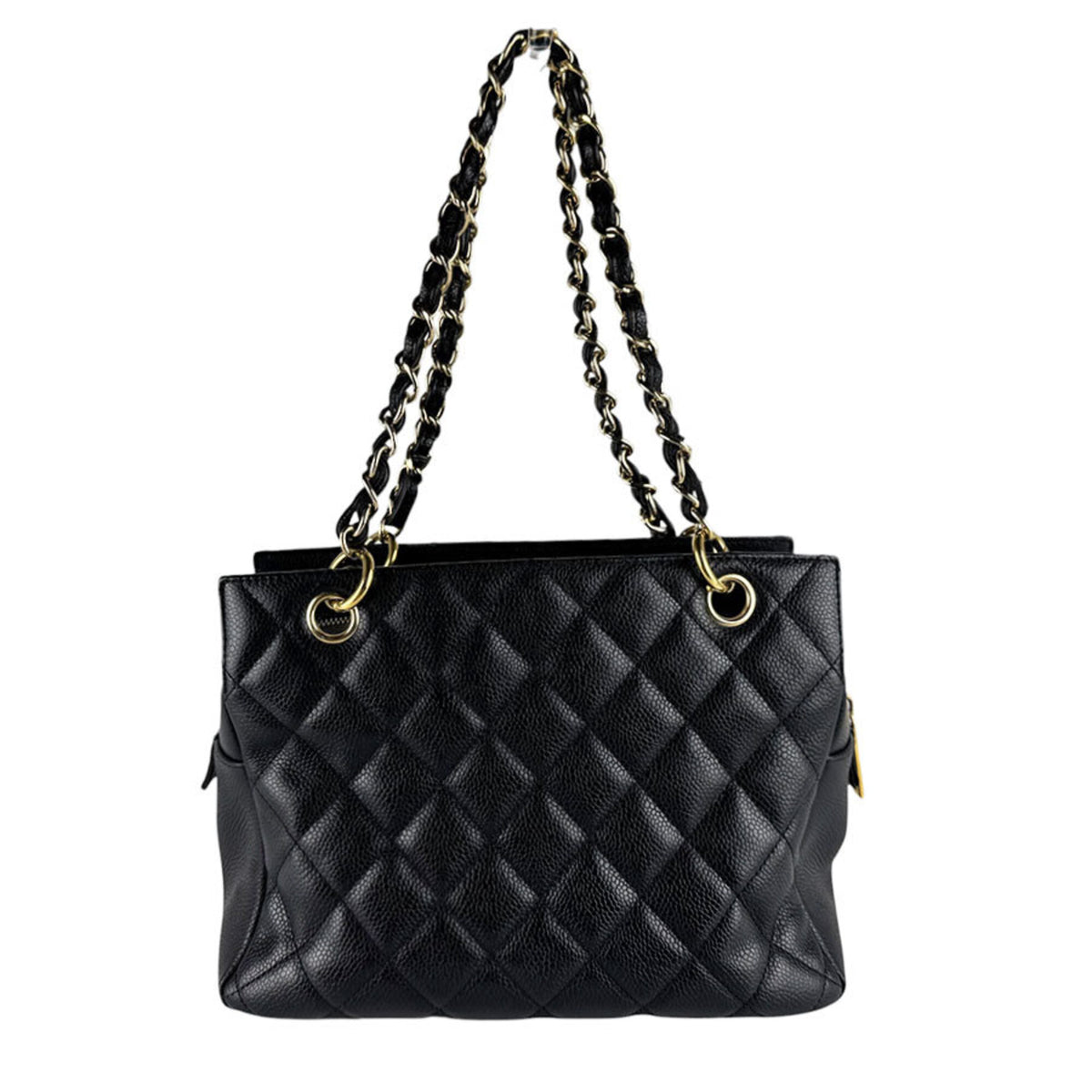 Chanel Black Grained Calfskin Handbag (Pre-Owned)