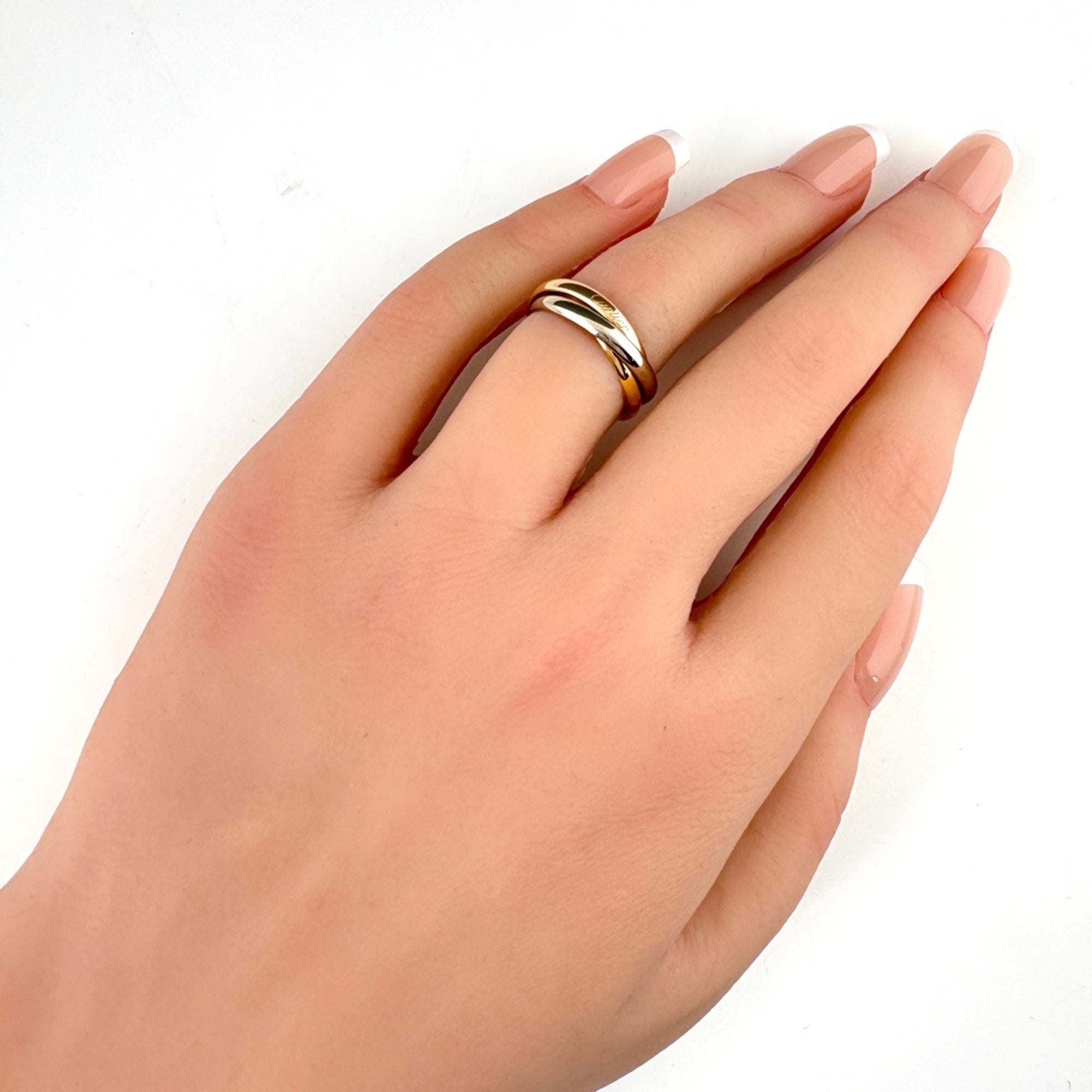 Cartier Pink Gold White Gold Yellow Gold Band Ring (Pre-Owned)