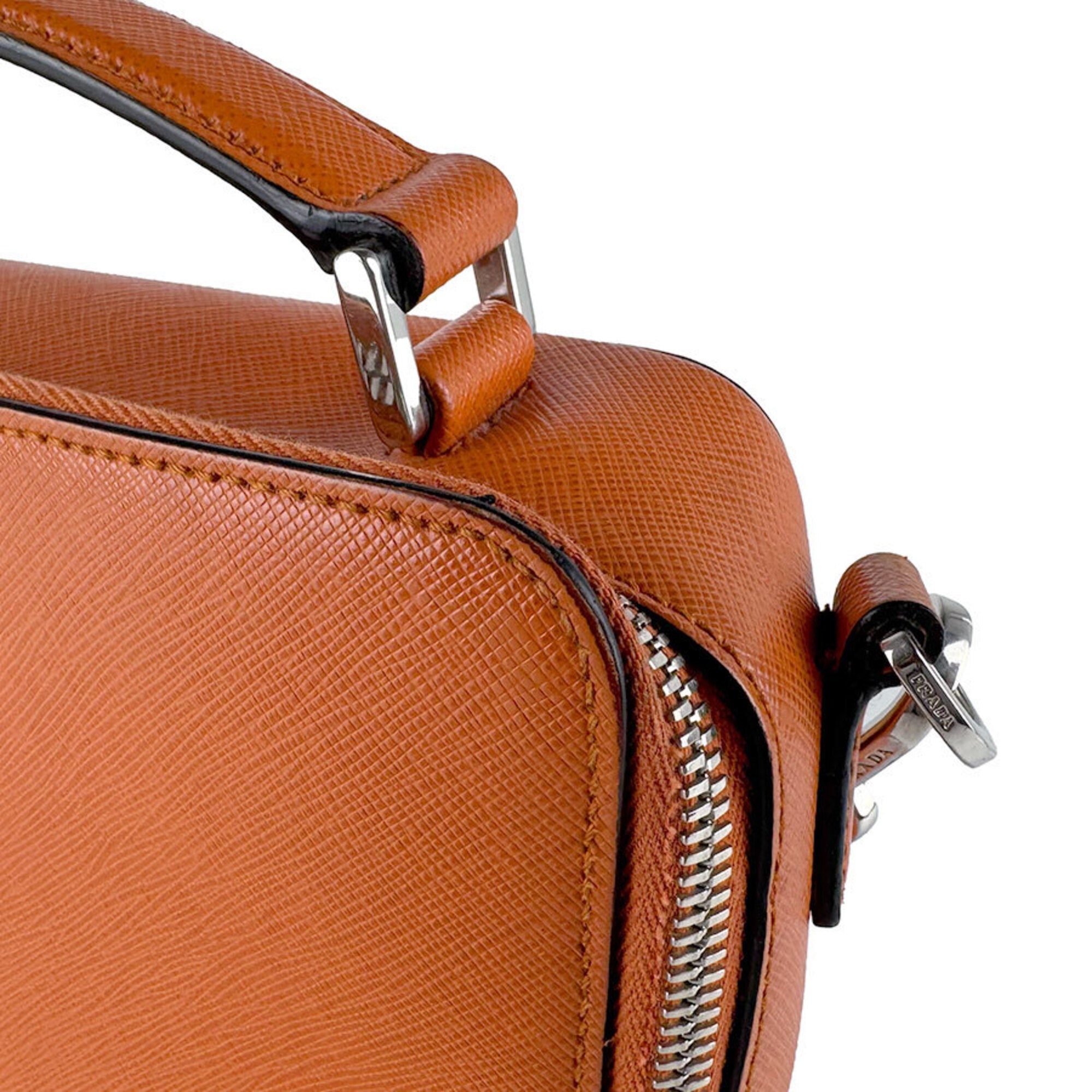 Prada Orange Leather Shoulder Bag (Pre-Owned)