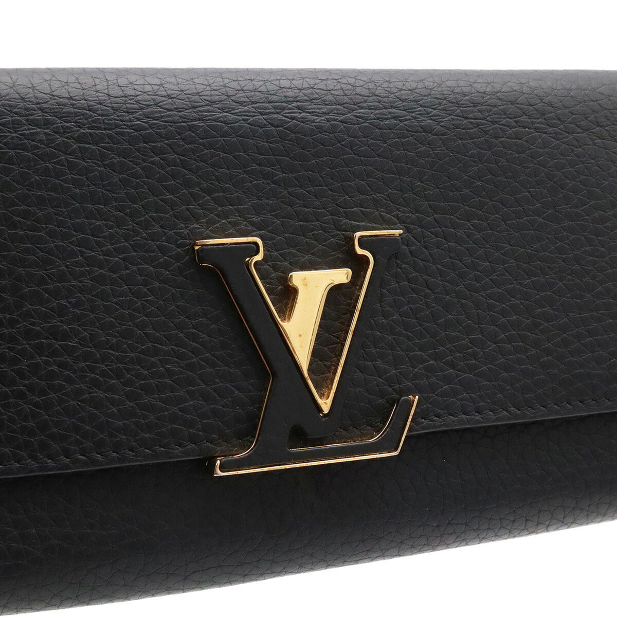 Louis Vuitton Black Fuchsia Noir Leather Long Wallet (Bi-Fold) (Pre-Owned)