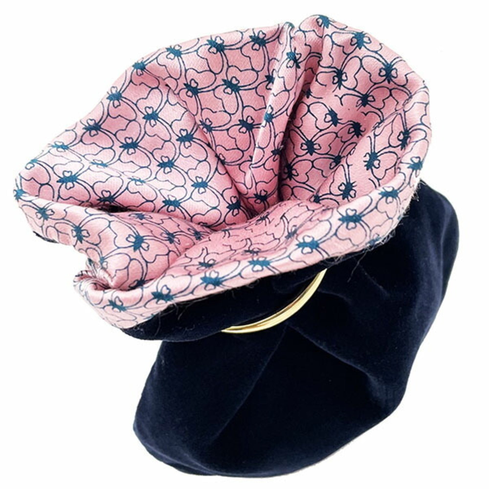 Bottega Veneta Navy Pink Velvet Pouch (Pre-Owned)