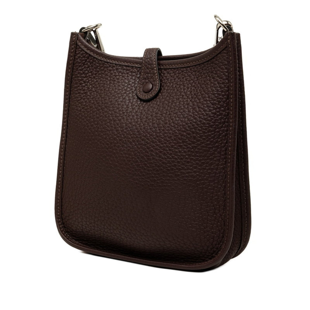 Hermes Dark Brown Pink Taurillon Clemence Leather Pochette Shoulder Bag (Pre-Owned)