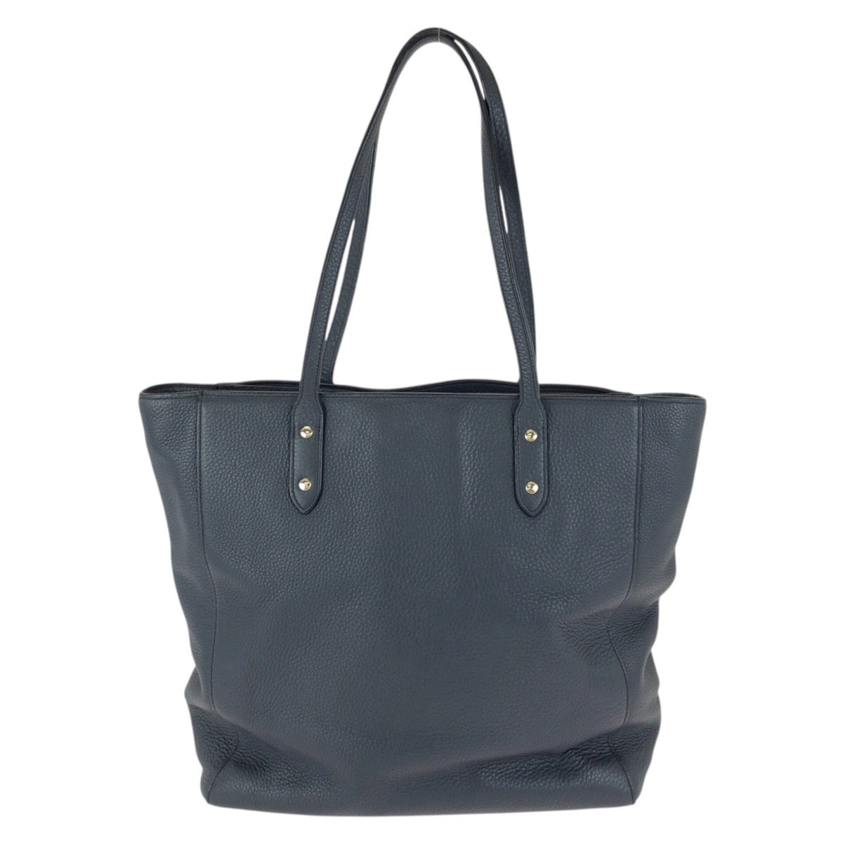 Coach Navy Leather Shoulder Bag Tote Bag (Pre-Owned)