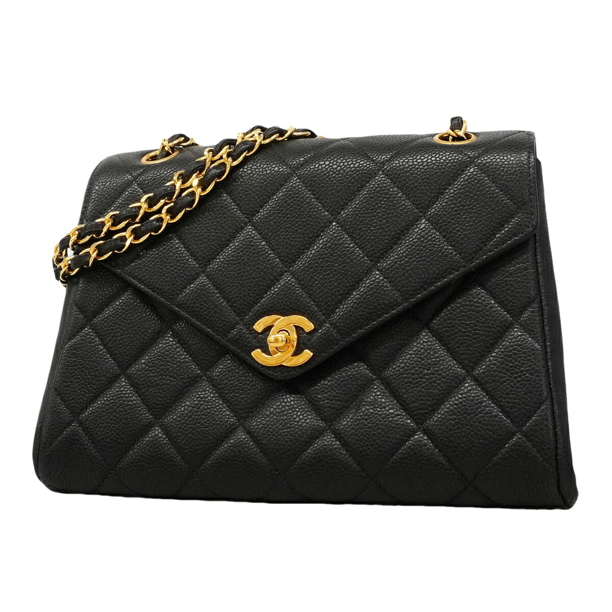 Chanel Black Grained Calfskin Shoulder Bag (Pre-Owned)
