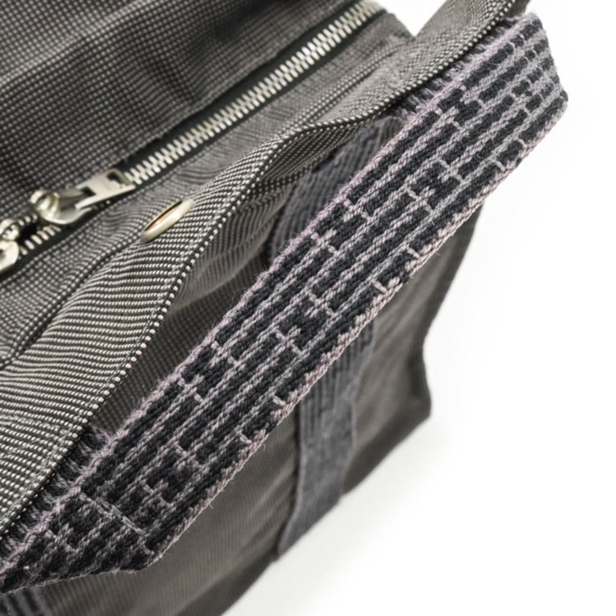 Hermes Her Line Gray Nylon Canvas Backpack (Pre-Owned)