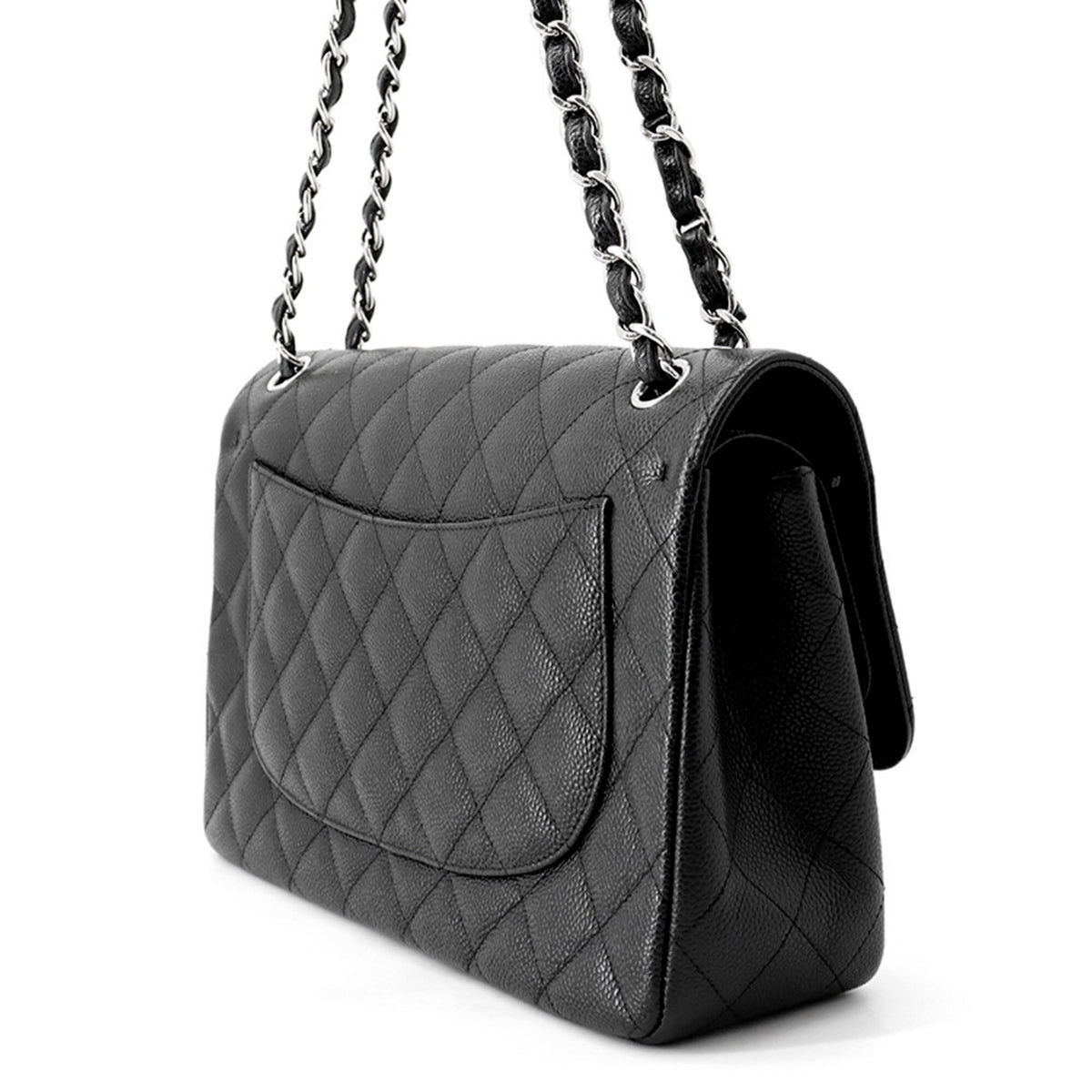 Chanel Black Grained Calfskin Handbag Shoulder Bag (Pre-Owned)