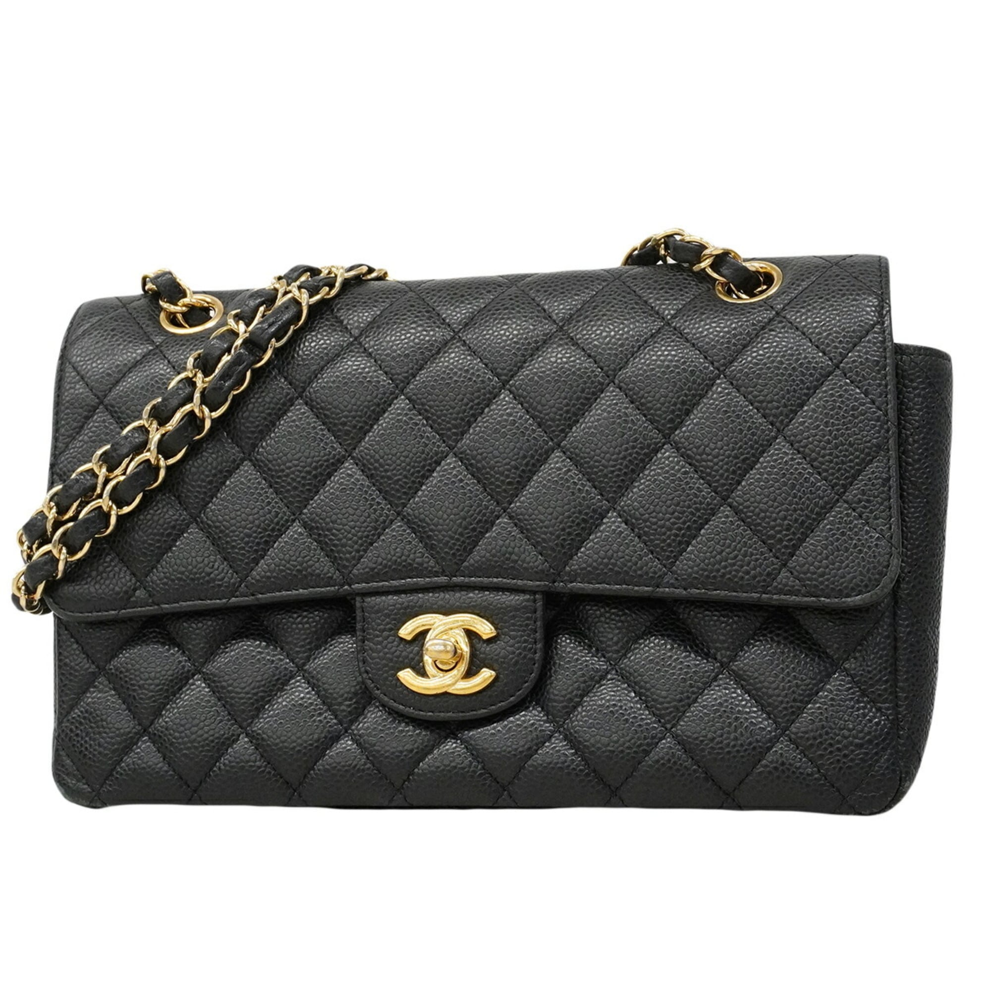Chanel Black Grained Calfskin Shoulder Bag (Pre-Owned)