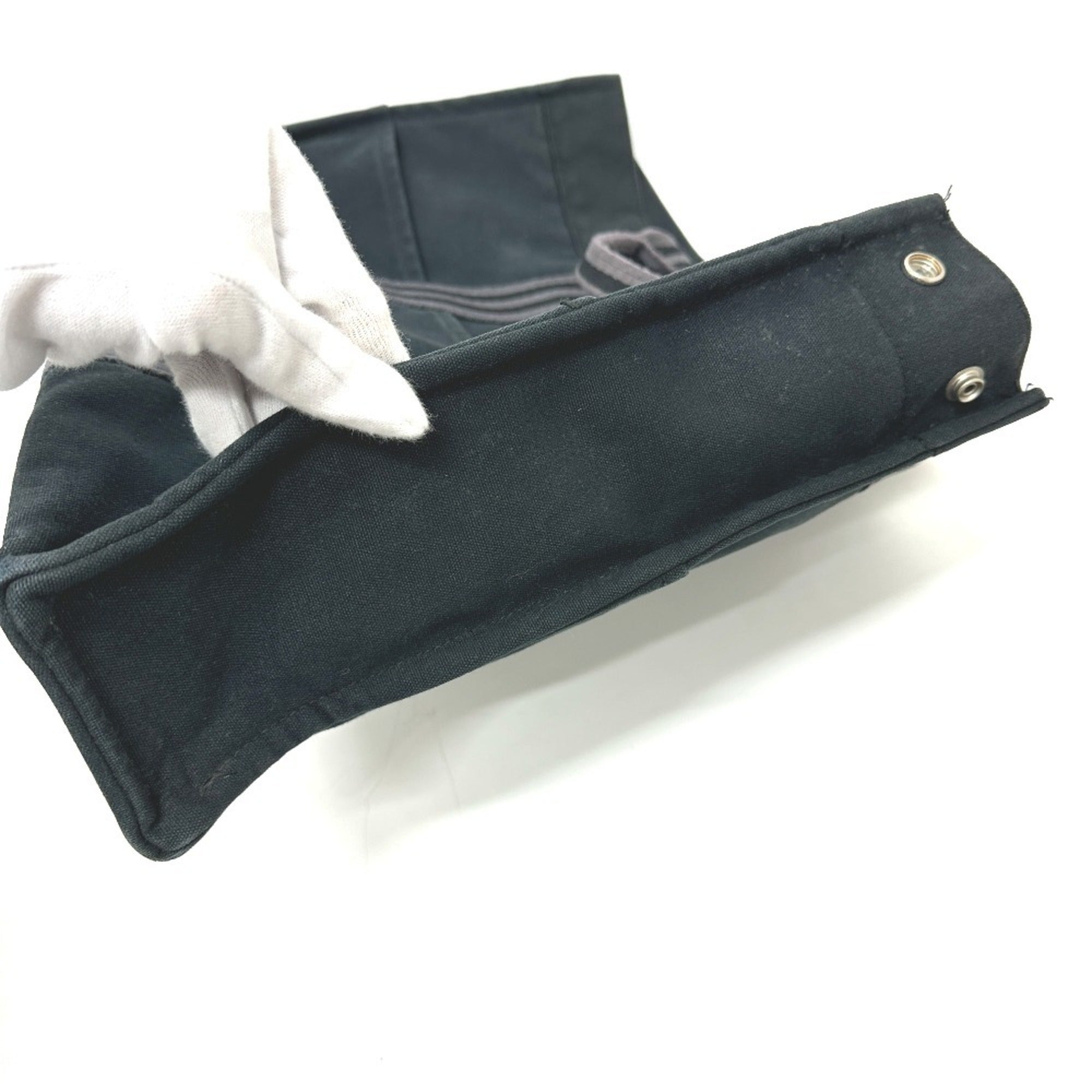 Hermes Black Canvas Tote Bag (Pre-Owned)