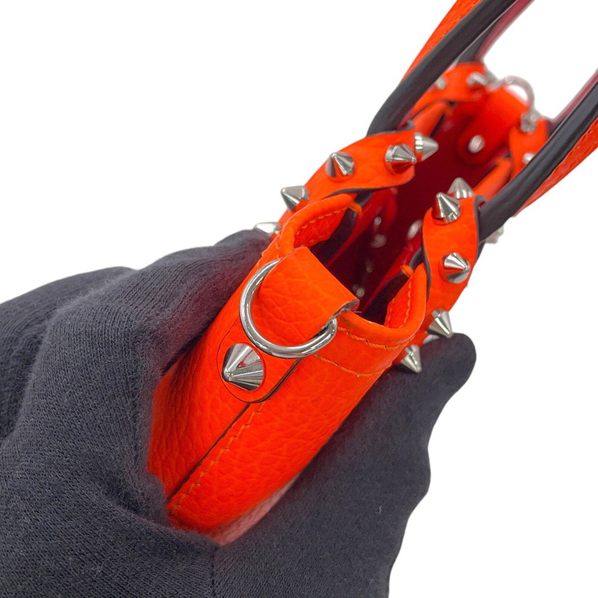 Christian Louboutin Neon Orange Leather Handbag (Pre-Owned)
