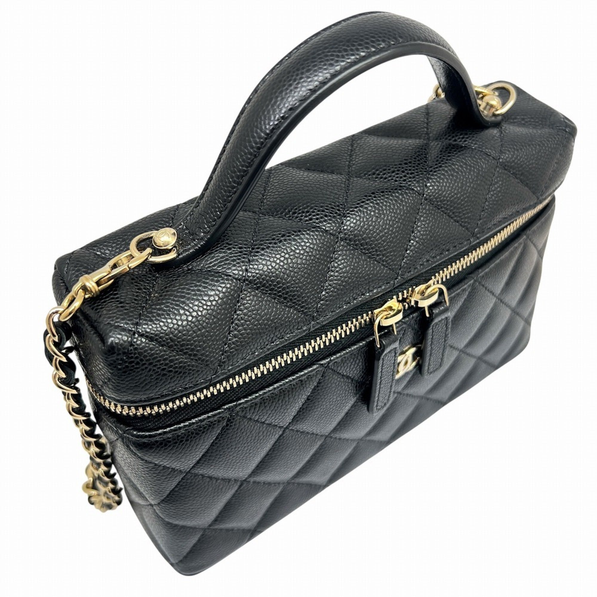 Chanel Black Grained Calfskin Shoulder Bag (Pre-Owned)