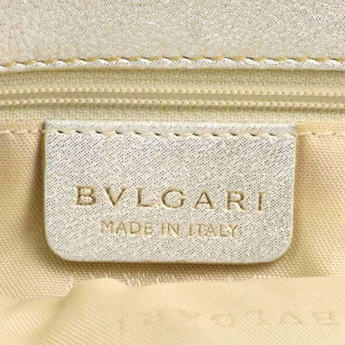 Bvlgari White Leather Handbag Shoulder Bag (Pre-Owned)