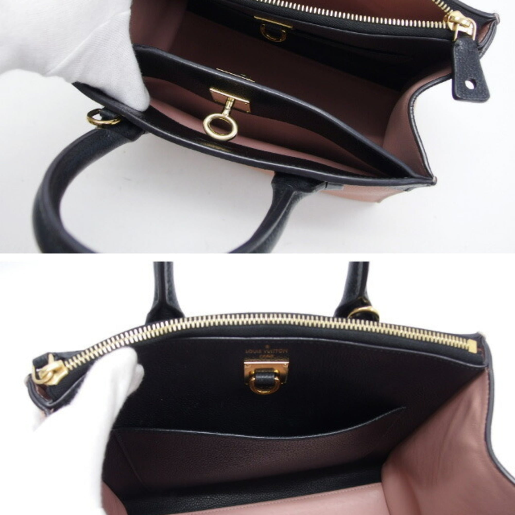 Louis Vuitton Magnolia Noir Leather Handbag Shoulder Bag (Pre-Owned)