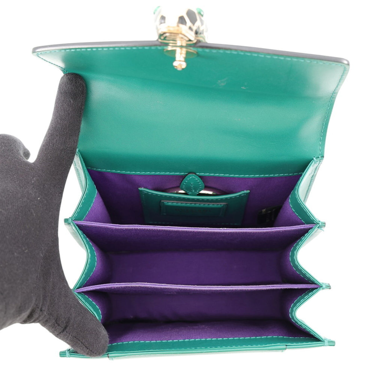 Bvlgari Emerald Green Leather Handbag (Pre-Owned)