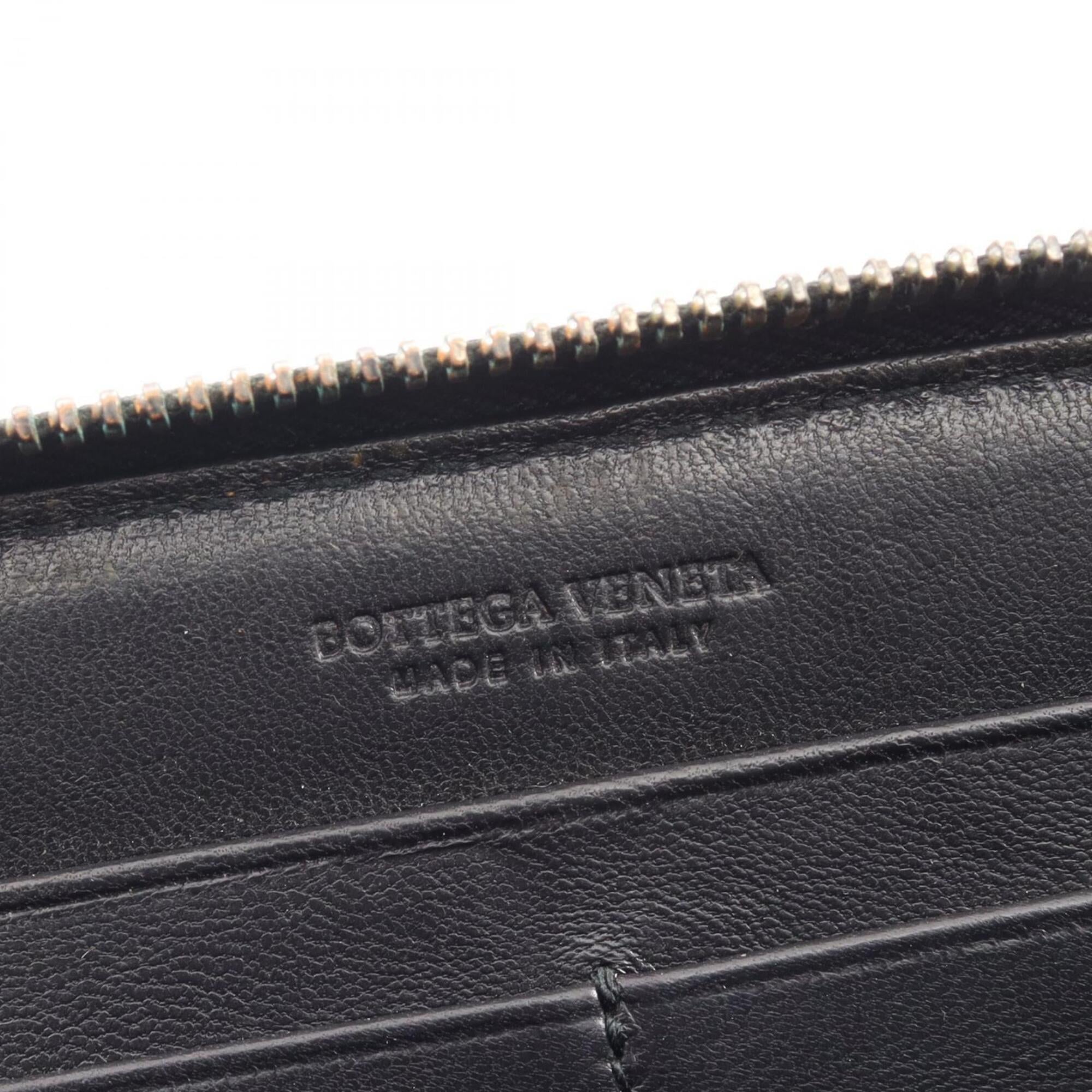 Bottega Veneta Black Leather Long Wallet (Bi-Fold) (Pre-Owned)