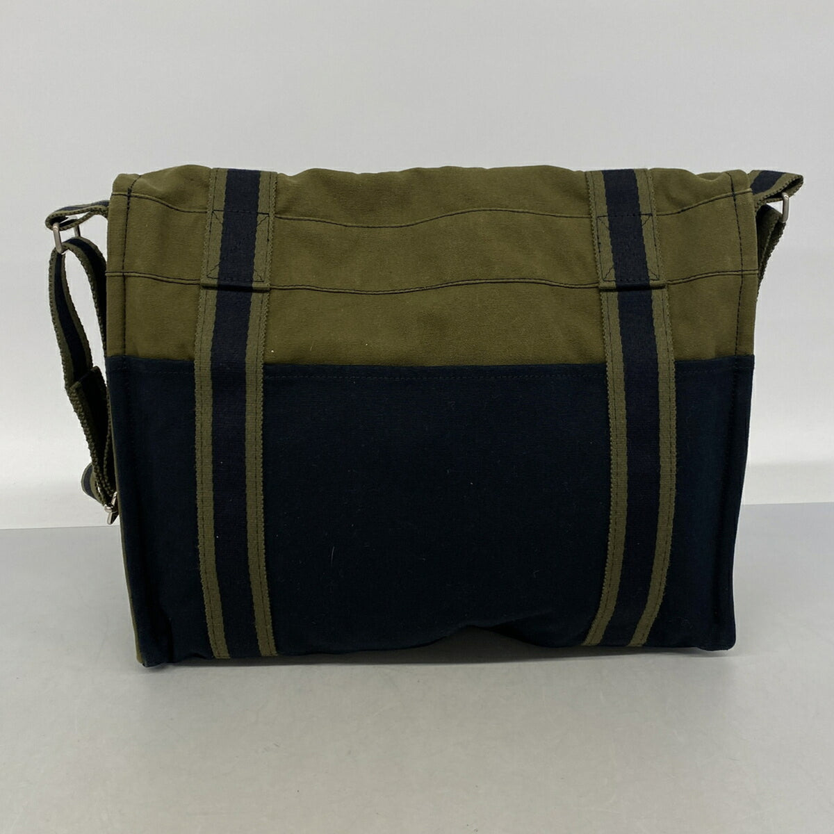 Hermes Black Khaki Canvas Shoulder Bag (Pre-Owned)
