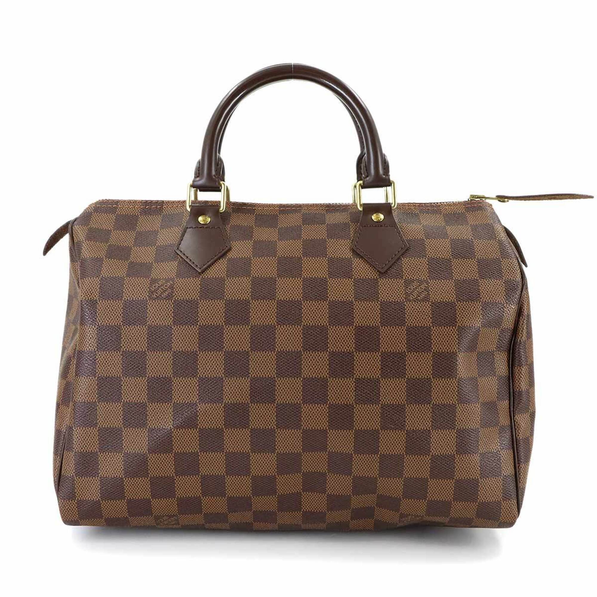 Louis Vuitton Brown Damier Canvas Ebene Damier Canvas Boston Bag Handbag (Pre-Owned)