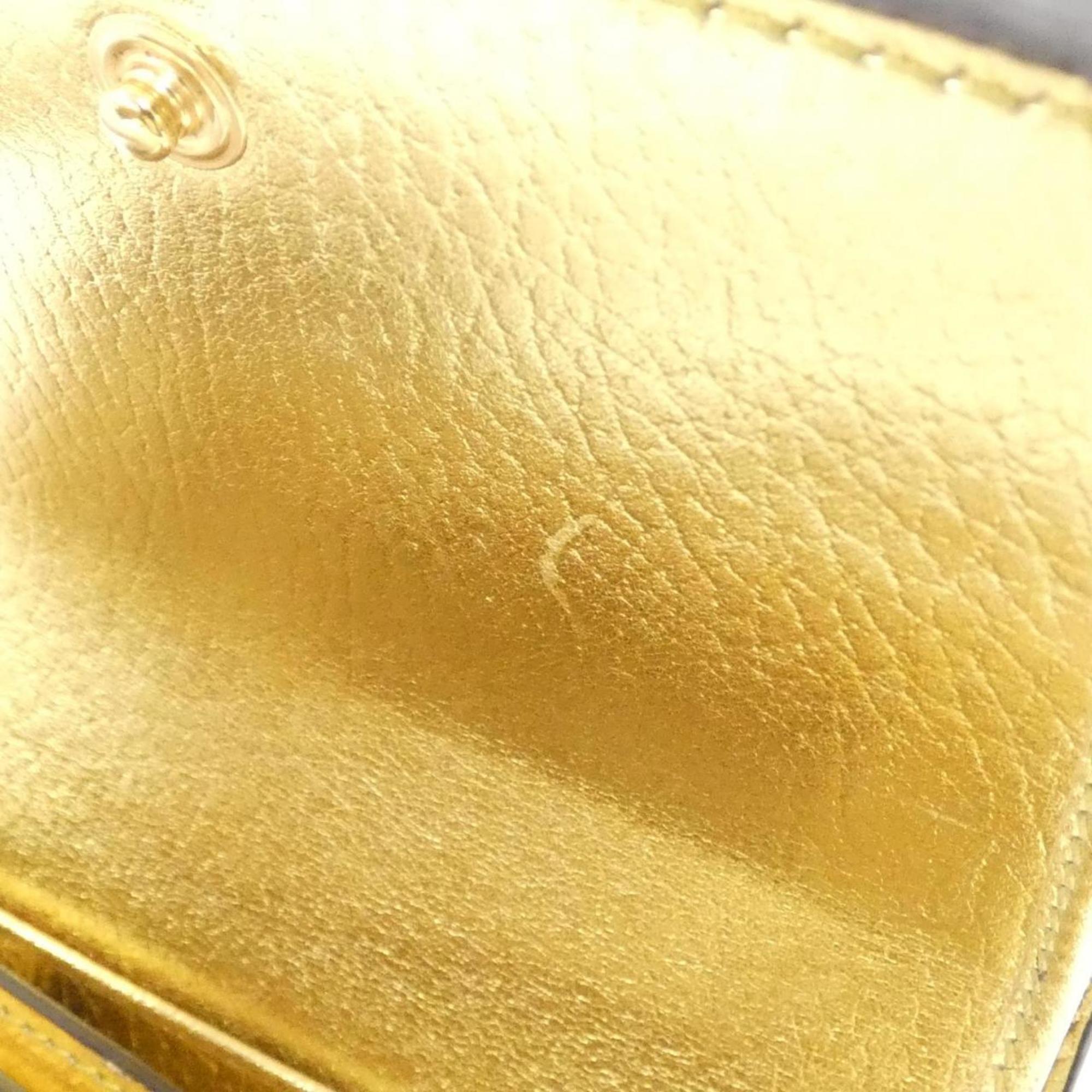 Gucci Beige Gold Gg Supreme Canvas Leather Wallet (Bi-Fold) (Pre-Owned)
