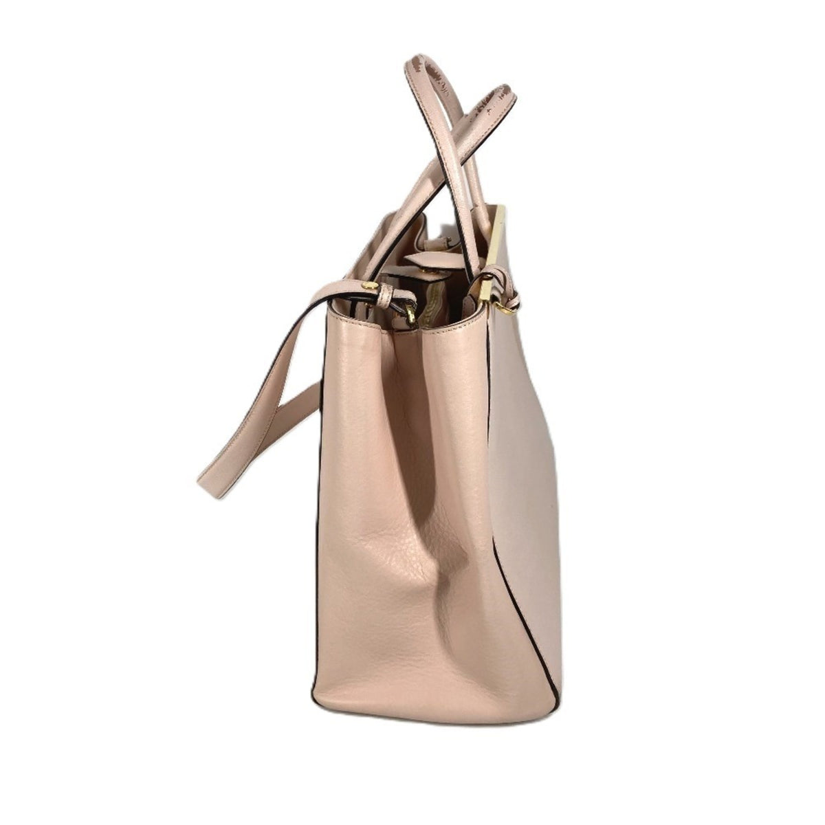 Fendi Beige Leather Shoulder Bag Tote Bag (Pre-Owned)