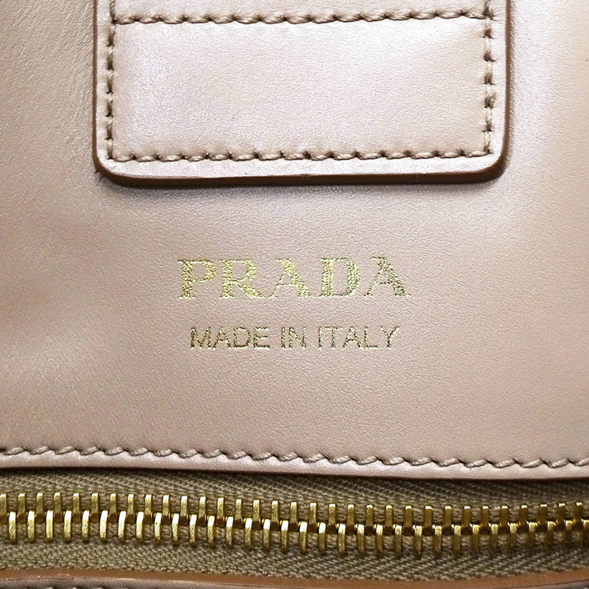 Prada Pink Beige Leather Shoulder Bag Tote Bag (Pre-Owned)
