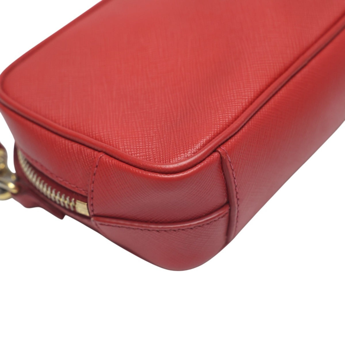 Prada Red Color Leather Shoulder Bag (Pre-Owned)