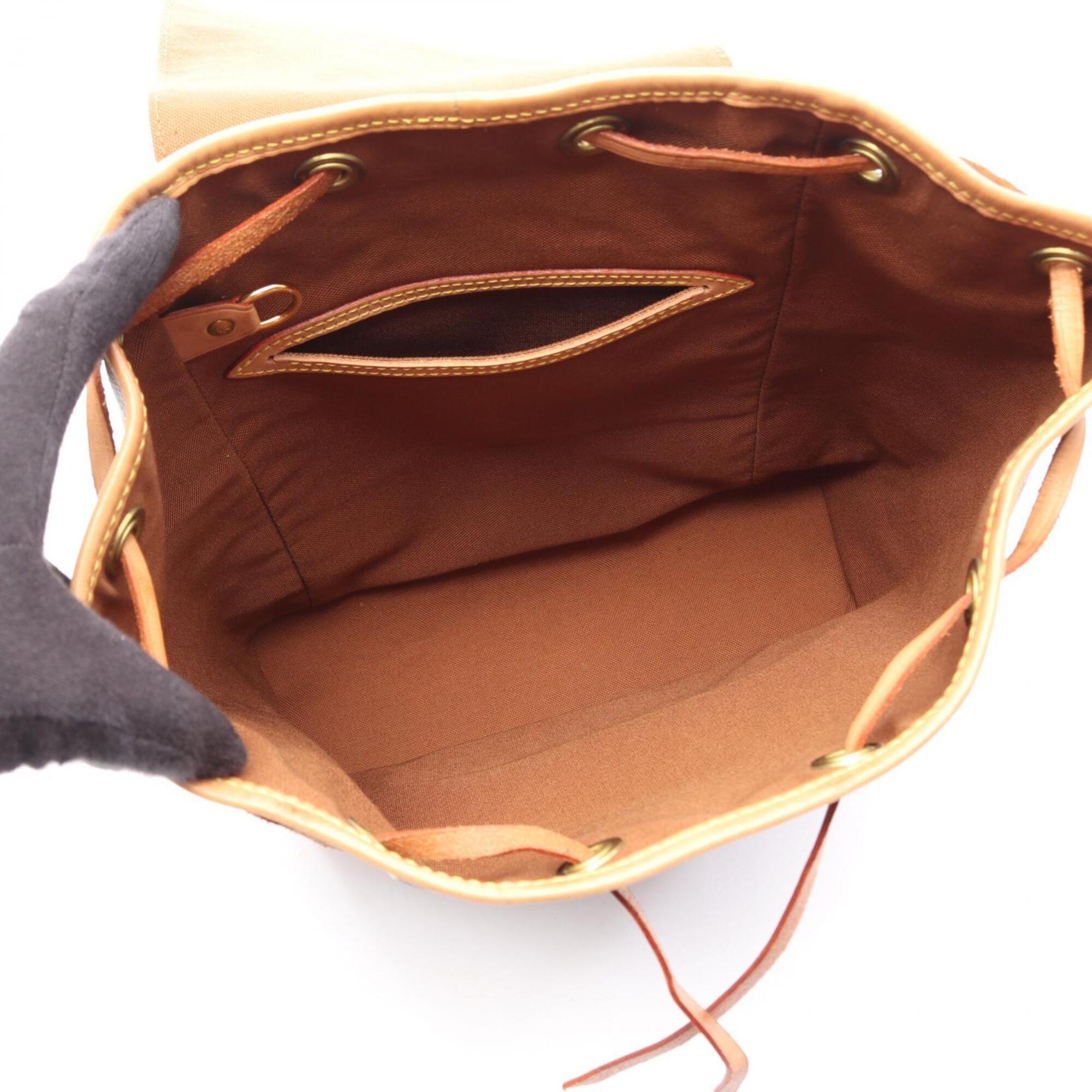 Louis Vuitton Brown Coated Canvas Leather Backpack Handbag (Pre-Owned)