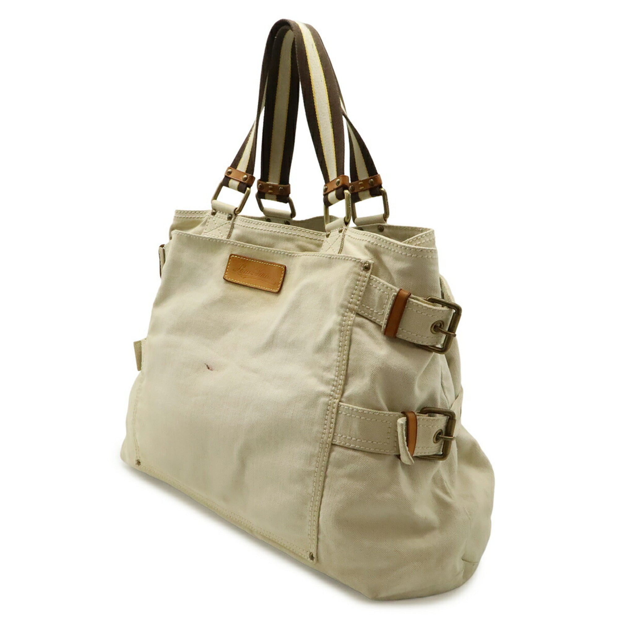 Louis Vuitton Blue Natural Cotton Canvas Tote Bag (Pre-Owned)