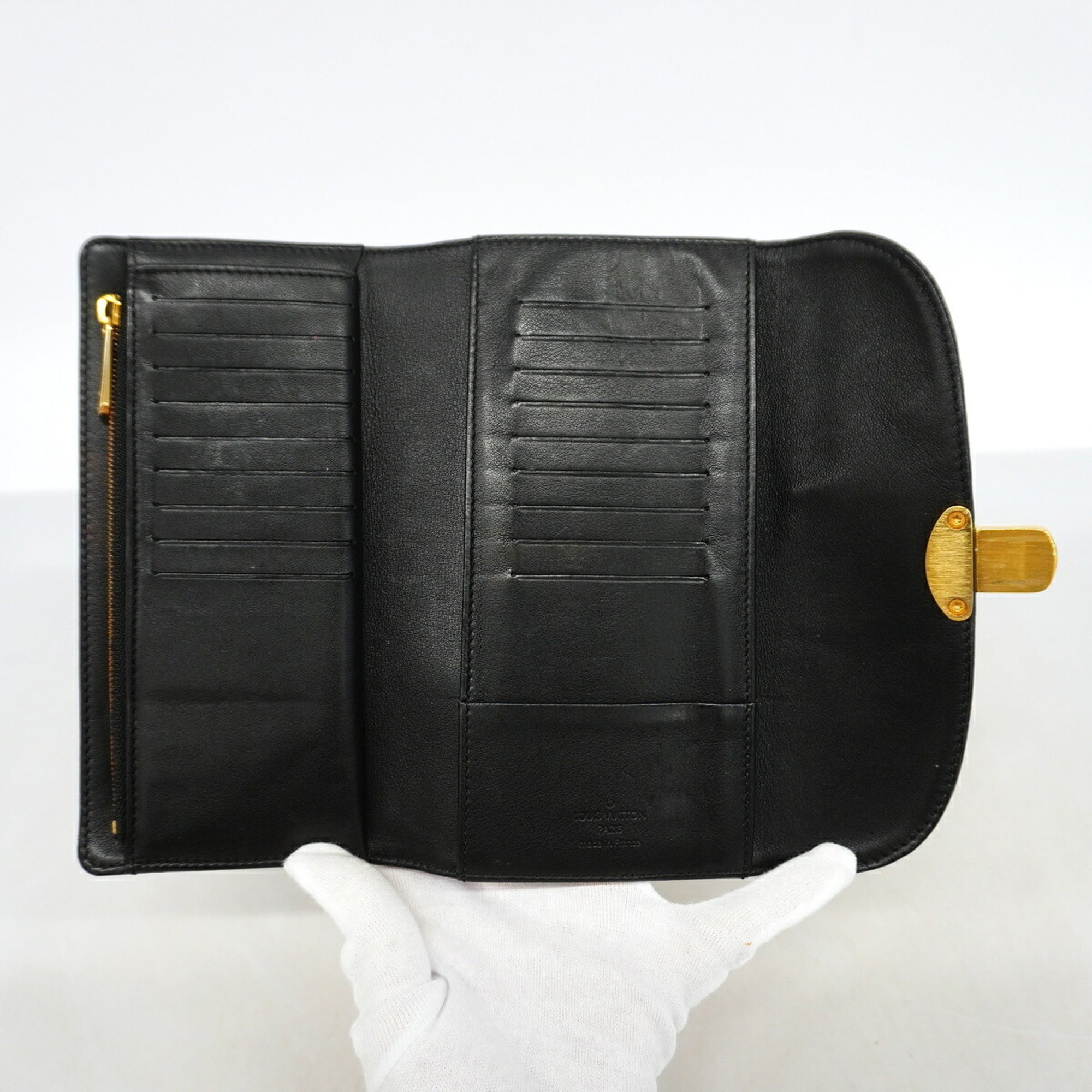 Louis Vuitton Noir Long Wallet (Tri-Fold) (Pre-Owned)