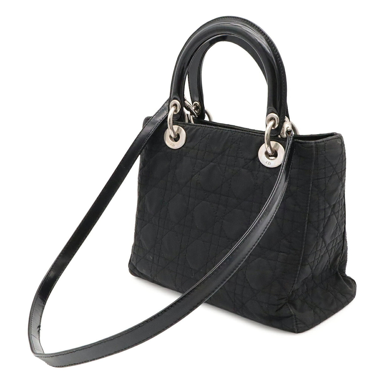 Christian Dior Lady Dior Black Nylon Handbag (Pre-Owned)
