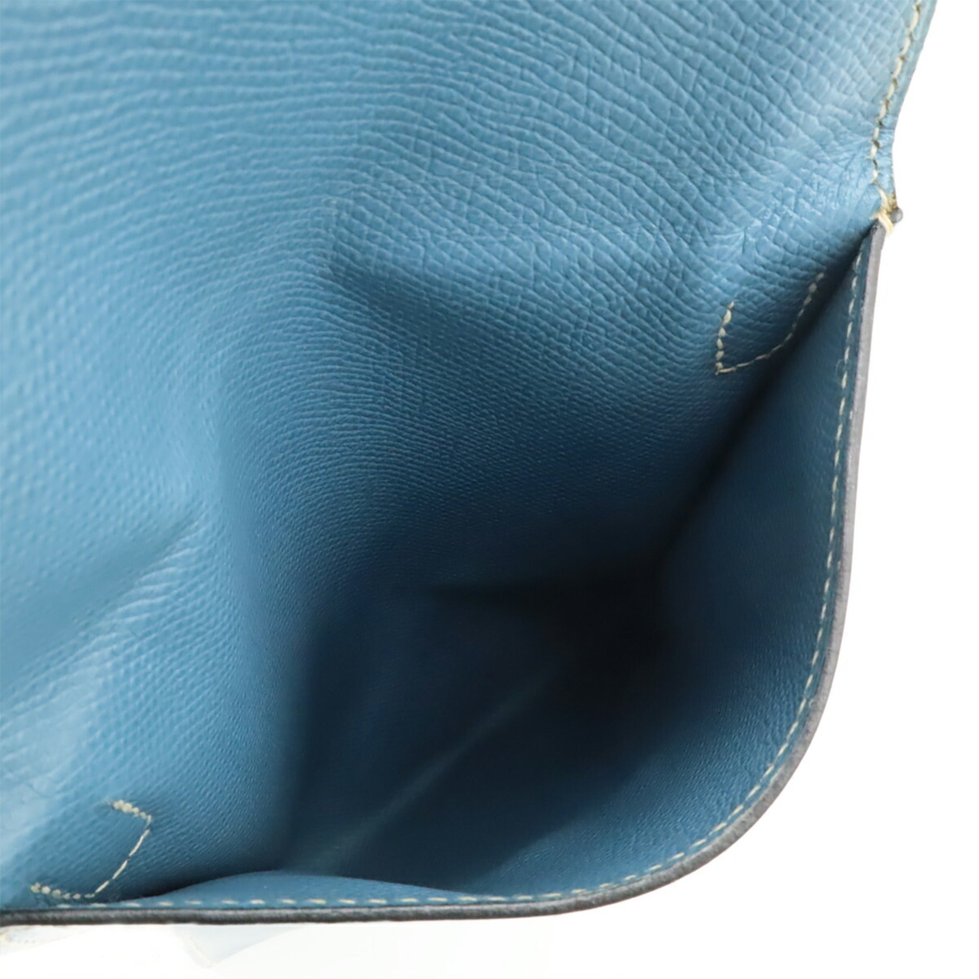Hermes Light Blue Leather Pochette Shoulder Bag (Pre-Owned)