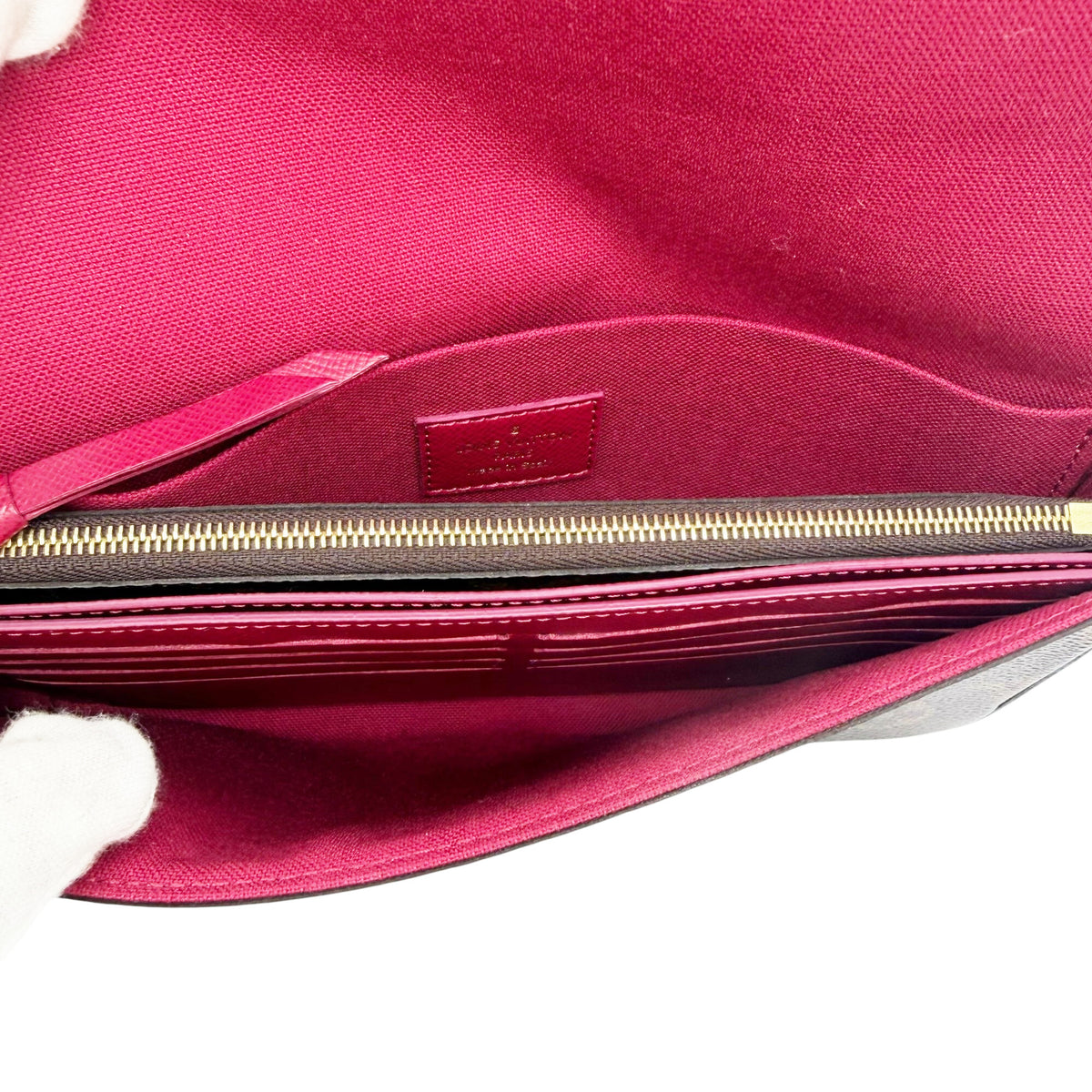 Louis Vuitton Brown Fuchsia Monogram Clutch Bag Pochette Pouch Shoulder Bag (Pre-Owned)
