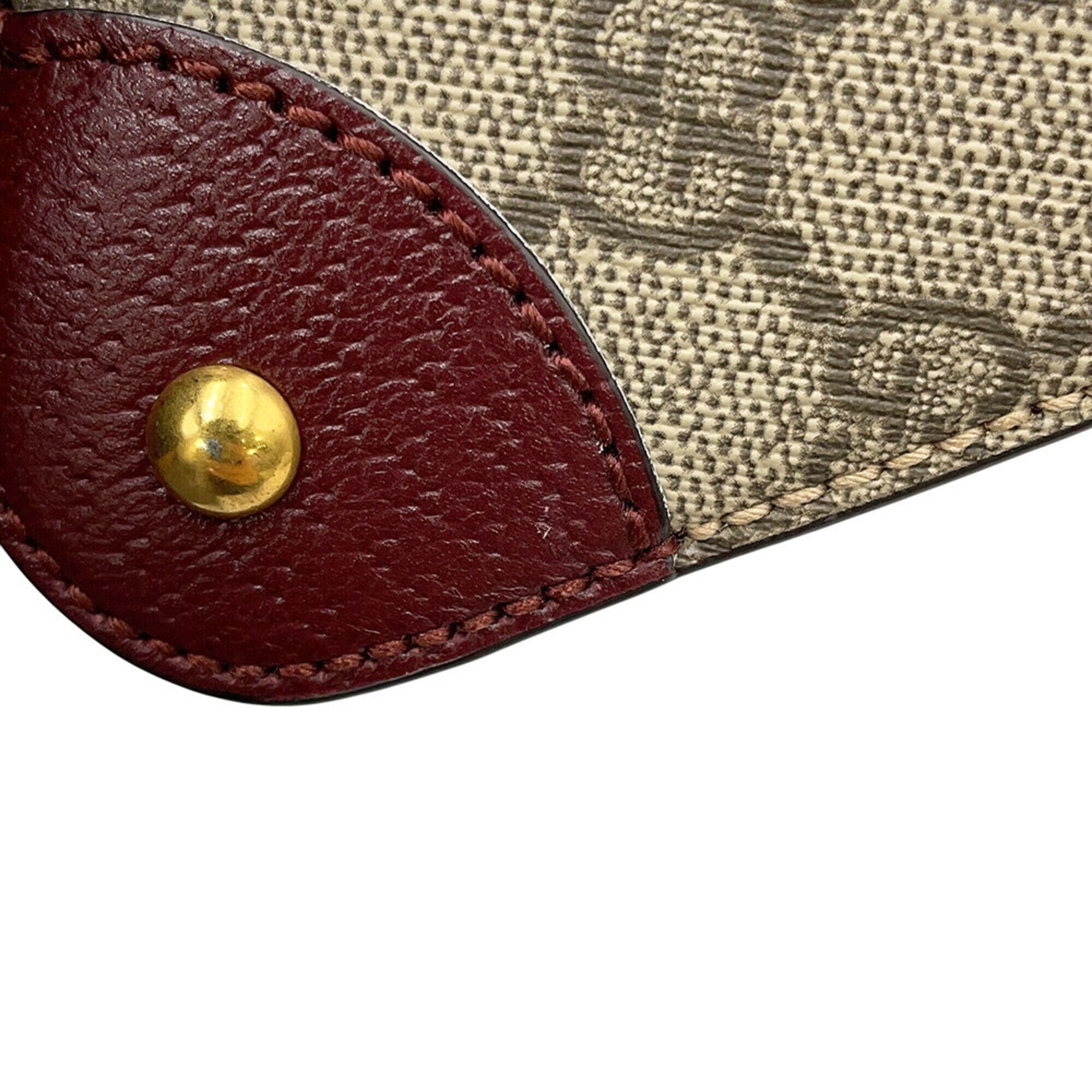 Gucci Bordeaux Gg Supreme Canvas Leather Shoulder Bag (Pre-Owned)