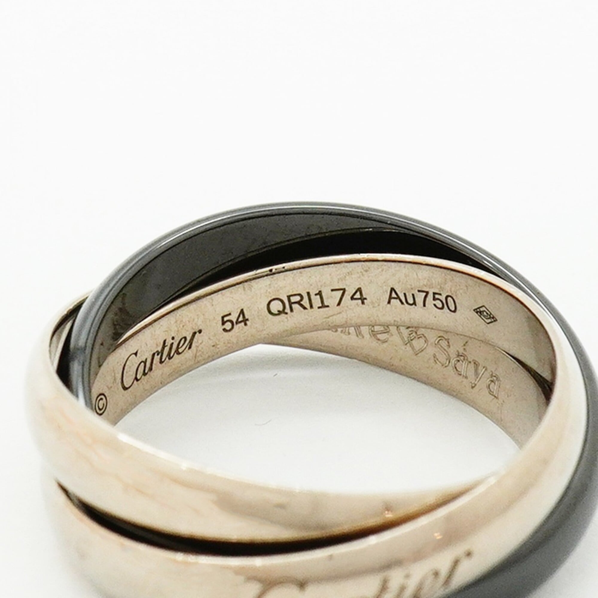 Cartier Black White Gold (18K) Ceramic Band Ring (Pre-Owned)