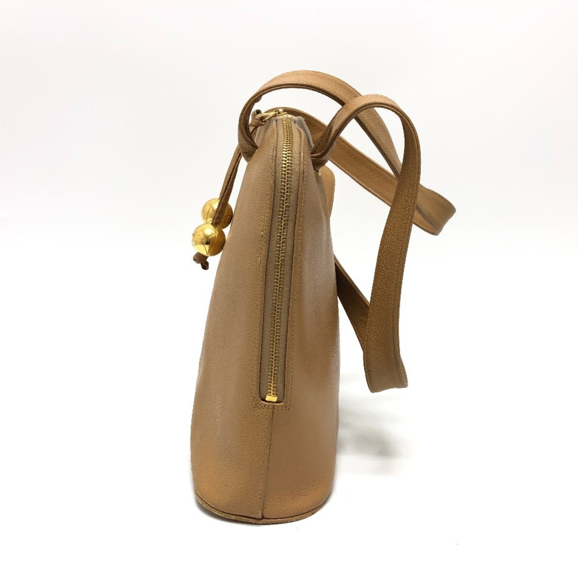 Chanel Beige Grained Calfskin Tote Bag (Pre-Owned)