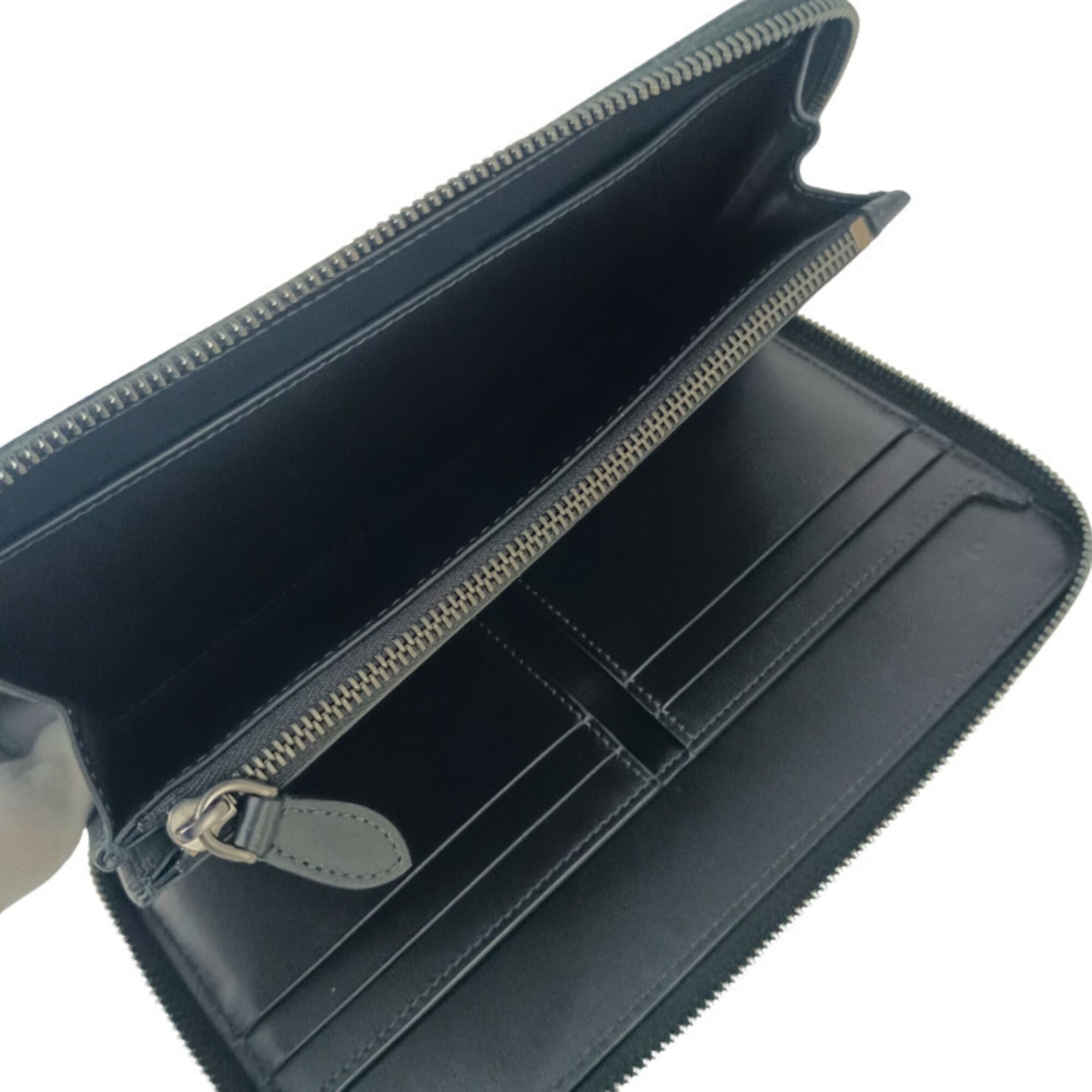 Burberry Charcoal Gray Pvc Leather Long Wallet (Bi-Fold) (Pre-Owned)