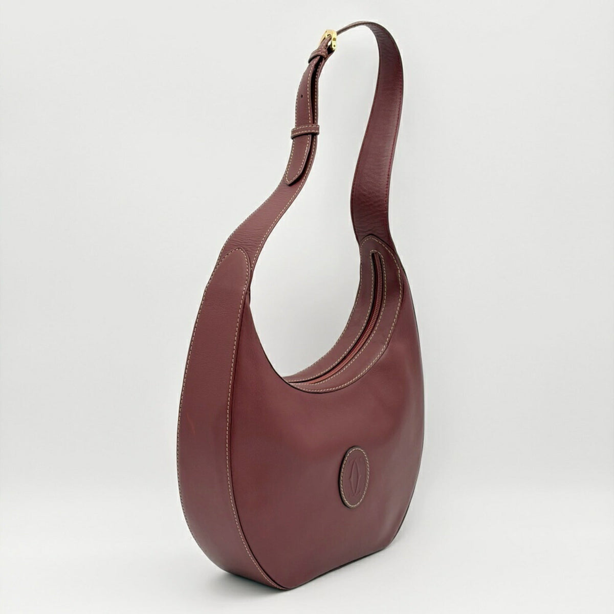 Cartier Bordeaux Leather Shoulder Bag (Pre-Owned)