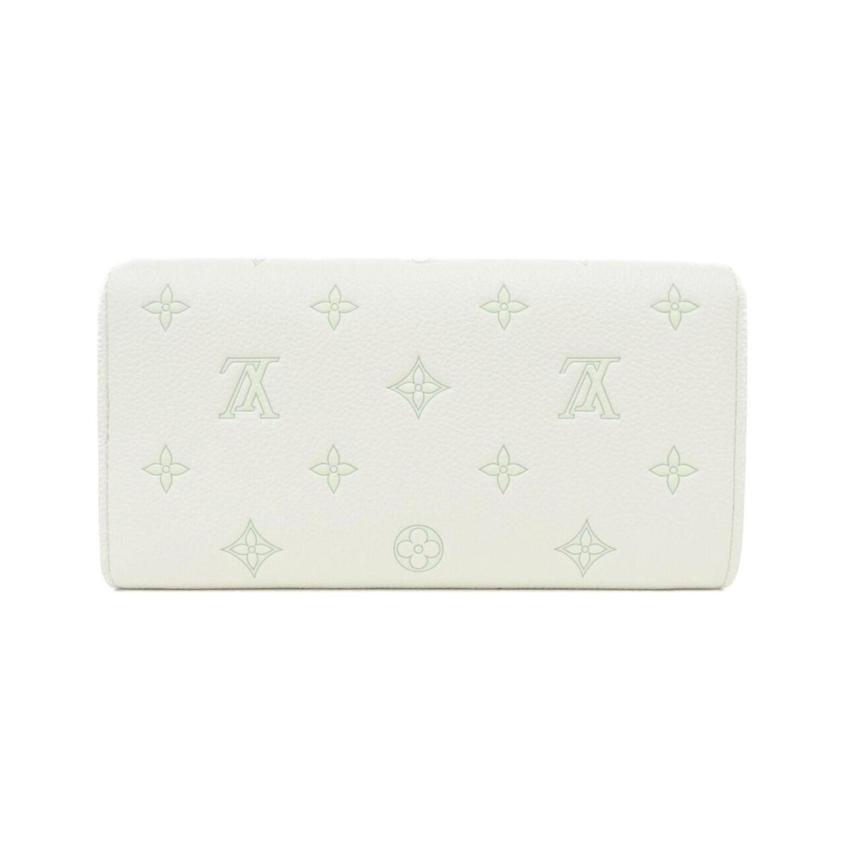 Louis Vuitton Green White Leather Long Wallet (Bi-Fold) (Pre-Owned)