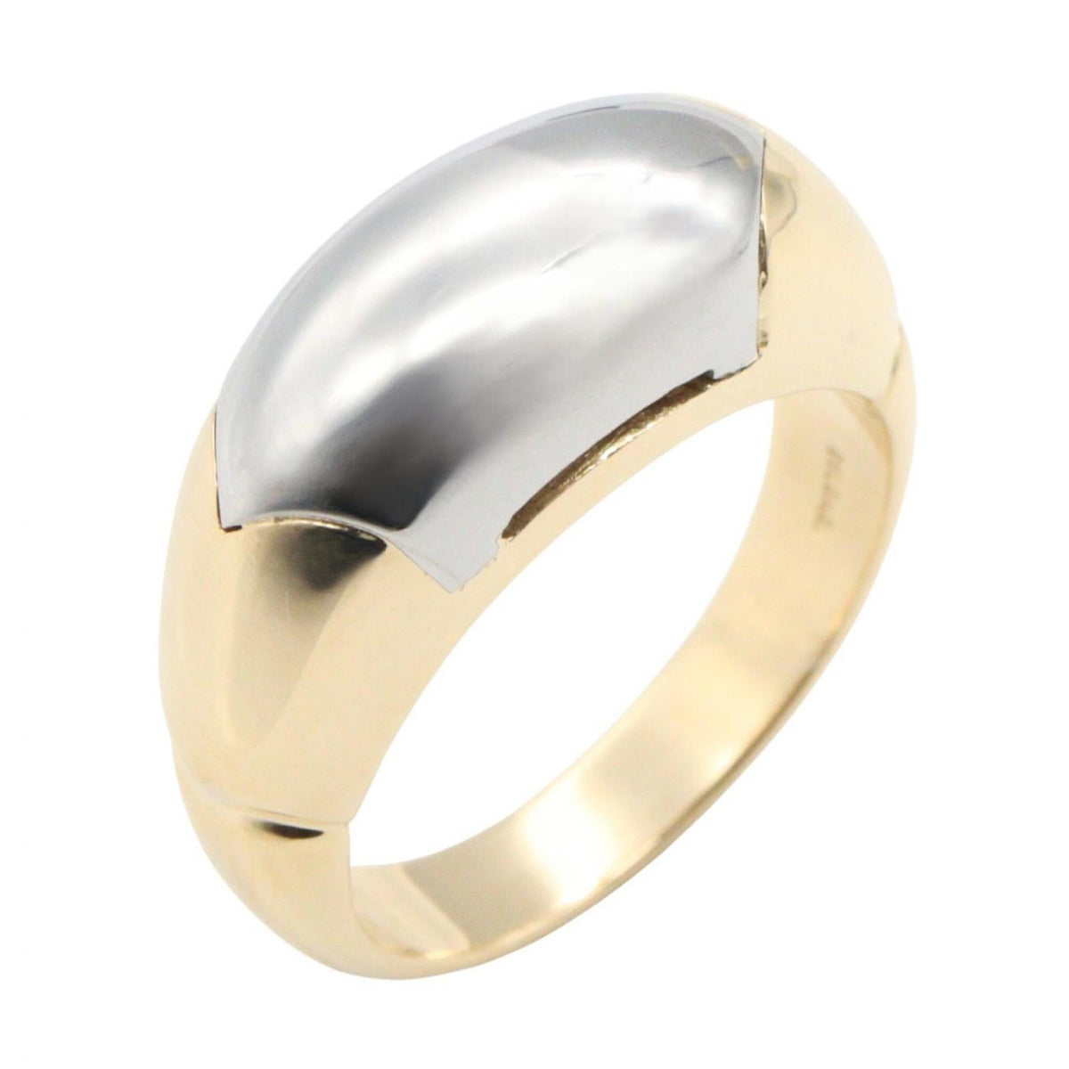 Bvlgari Gold Silver Yellow Gold (18K) White Gold (18K) Band Ring (Pre-Owned)