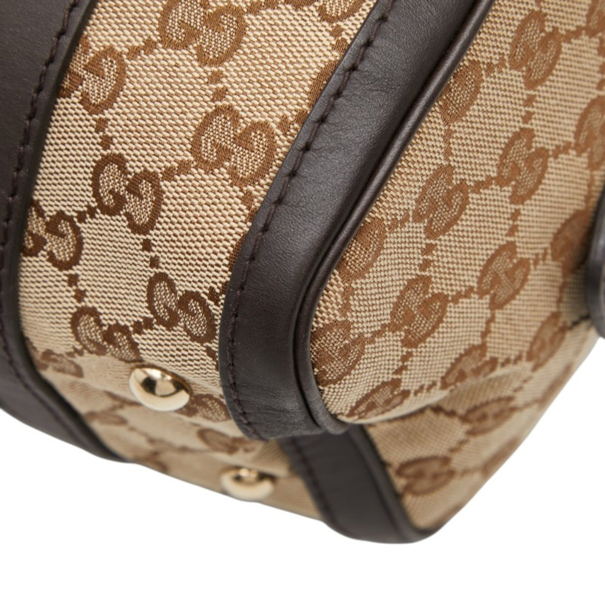 Gucci Beige Multi-Color Canvas Leather Handbag Shoulder Bag (Pre-Owned)