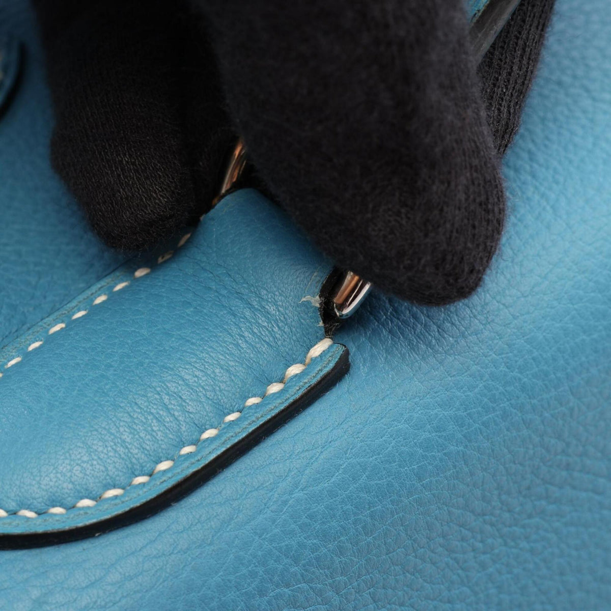 Hermes Blue Taurillon Clemence Leather Backpack Handbag (Pre-Owned)