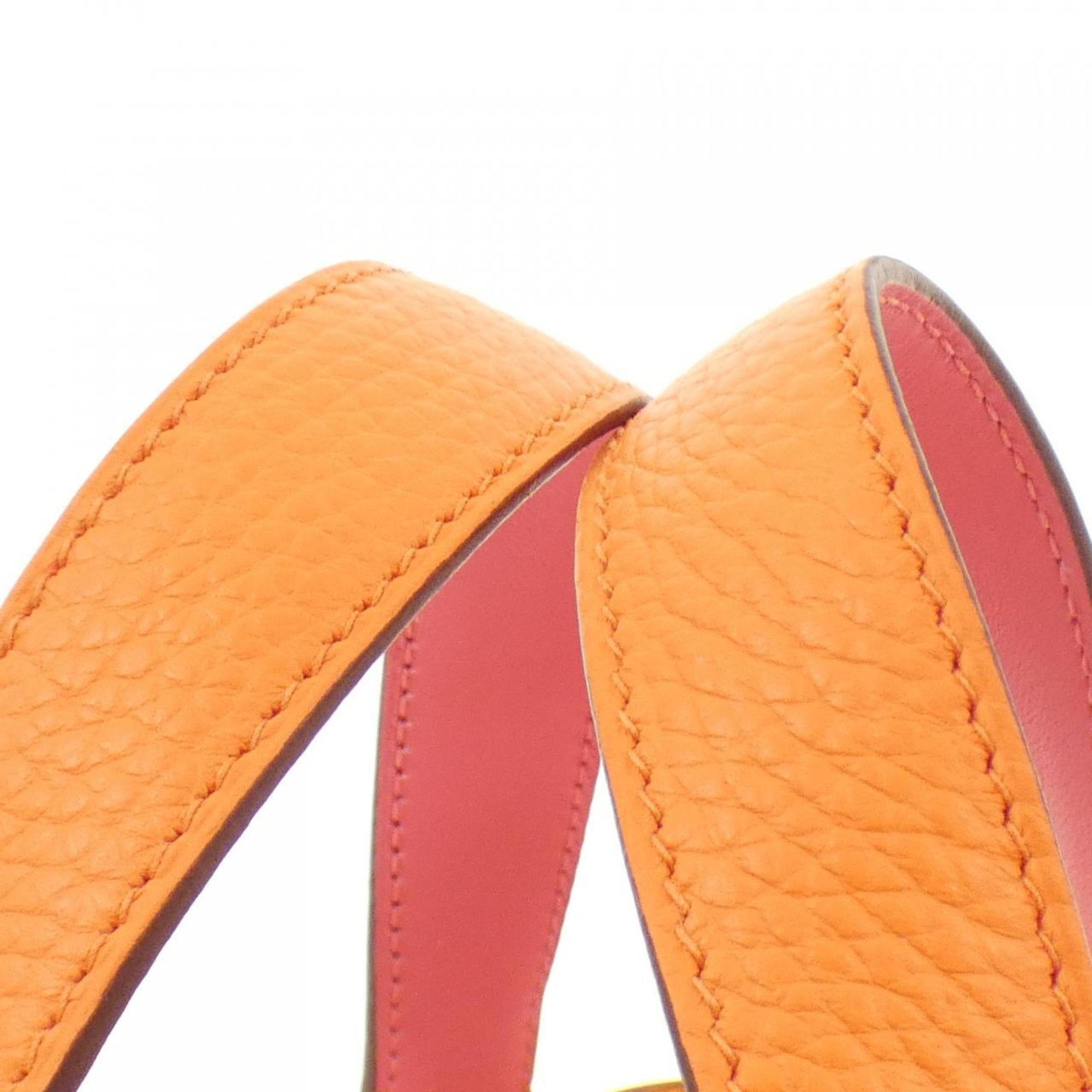Hermes Picotin Orange Rose Azalee Taurillon Clemence Leather Swift Leather Handbag (Pre-Owned)