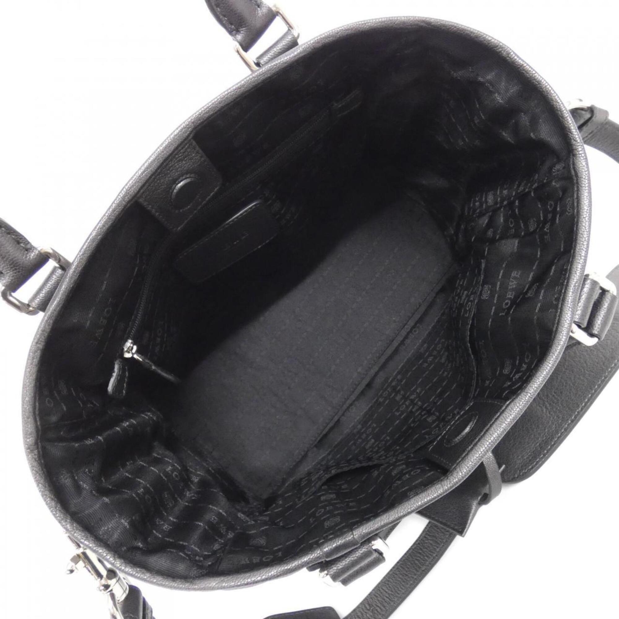 Loewe Gunmetal Leather Handbag (Pre-Owned)
