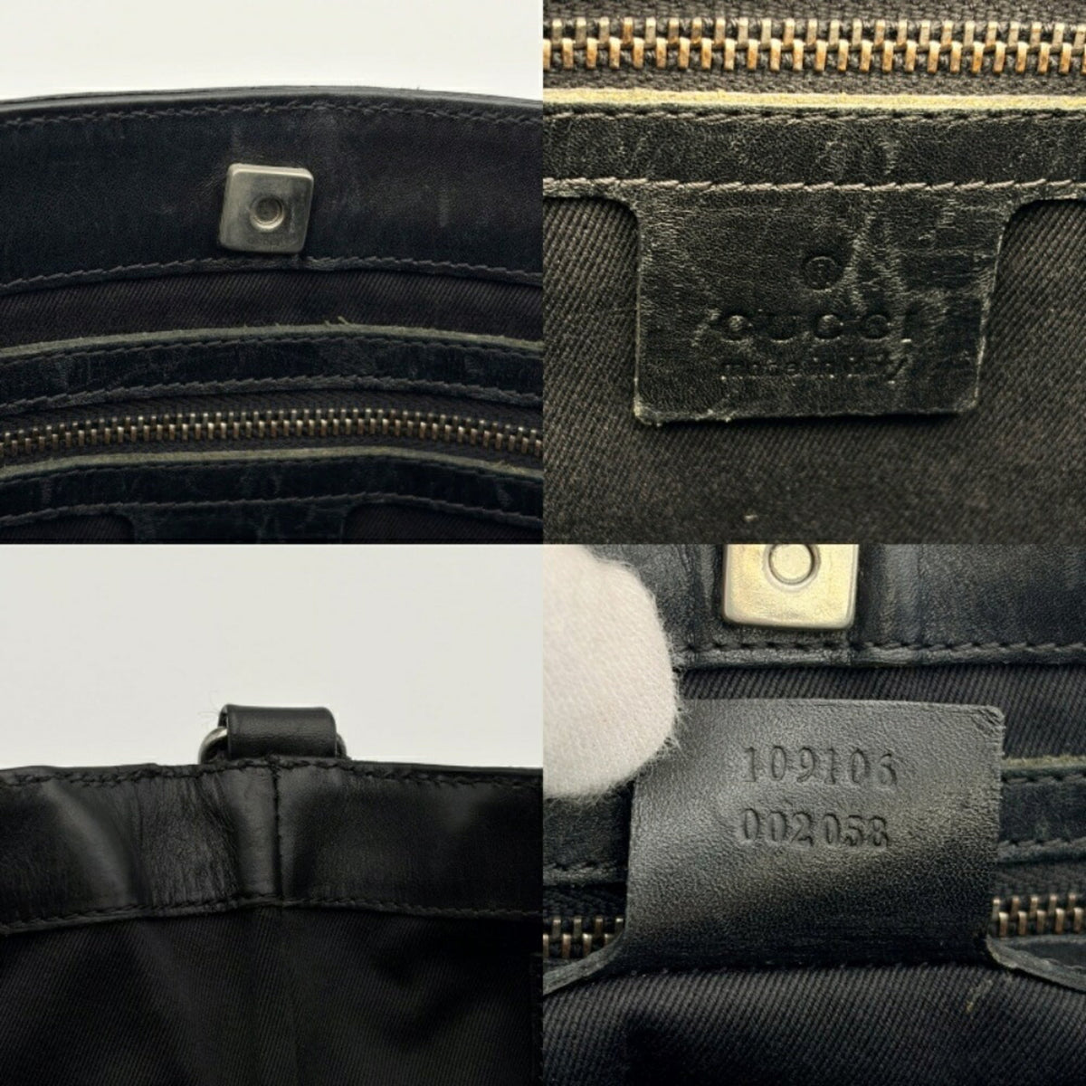 Gucci Black Gg Canvas Leather Shoulder Bag (Pre-Owned)